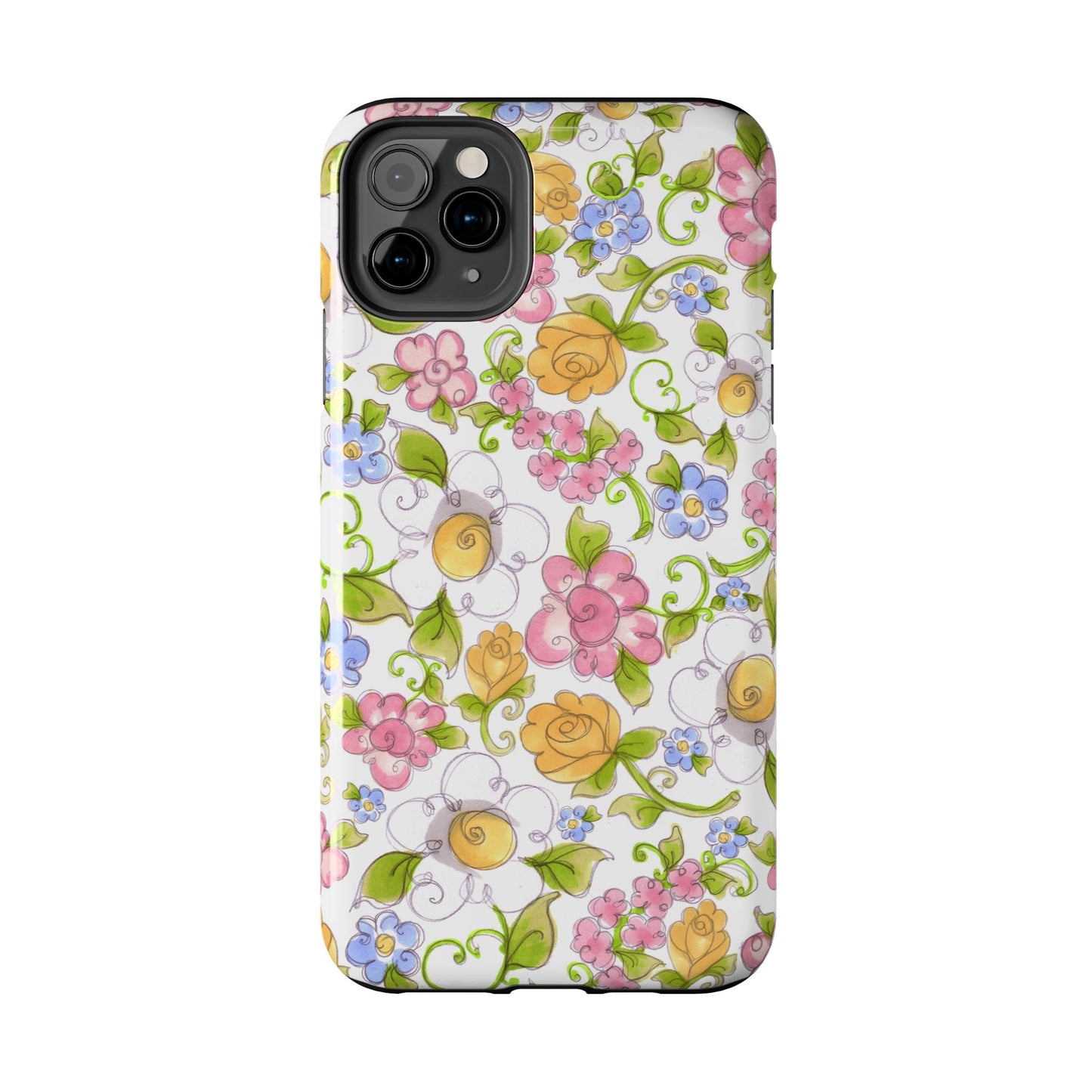 Flower Frolic White Phone Case