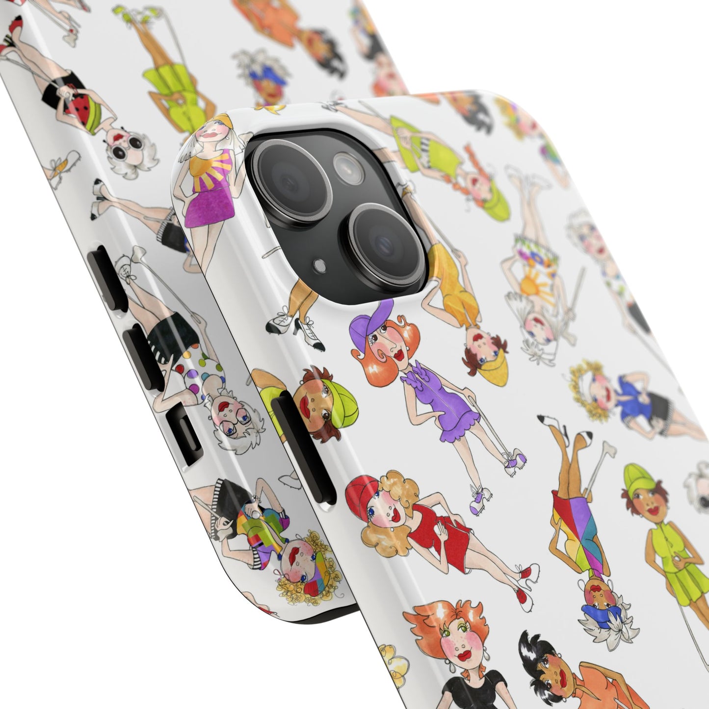 Tossed Golfer Girls White Phone Case