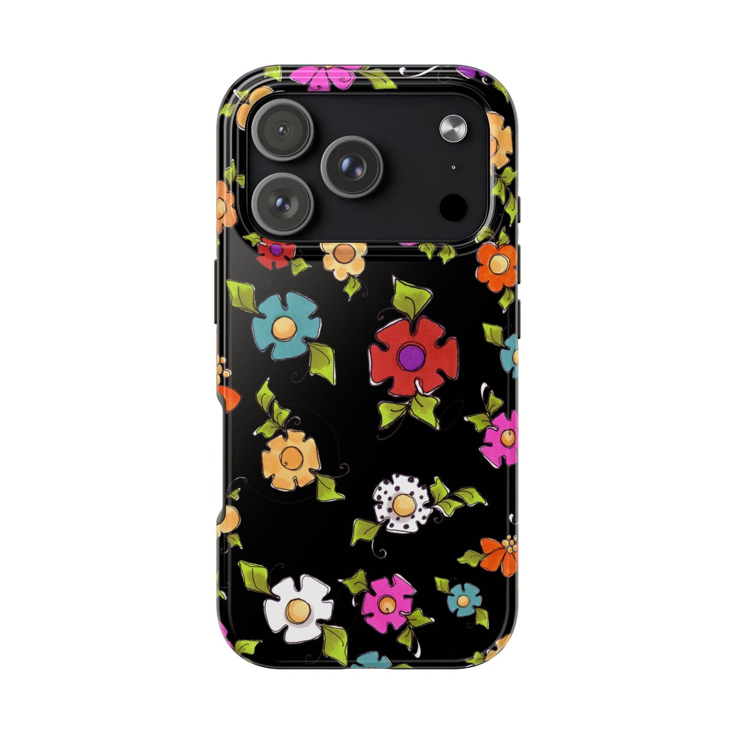 Dog Blooms Black Phone Case