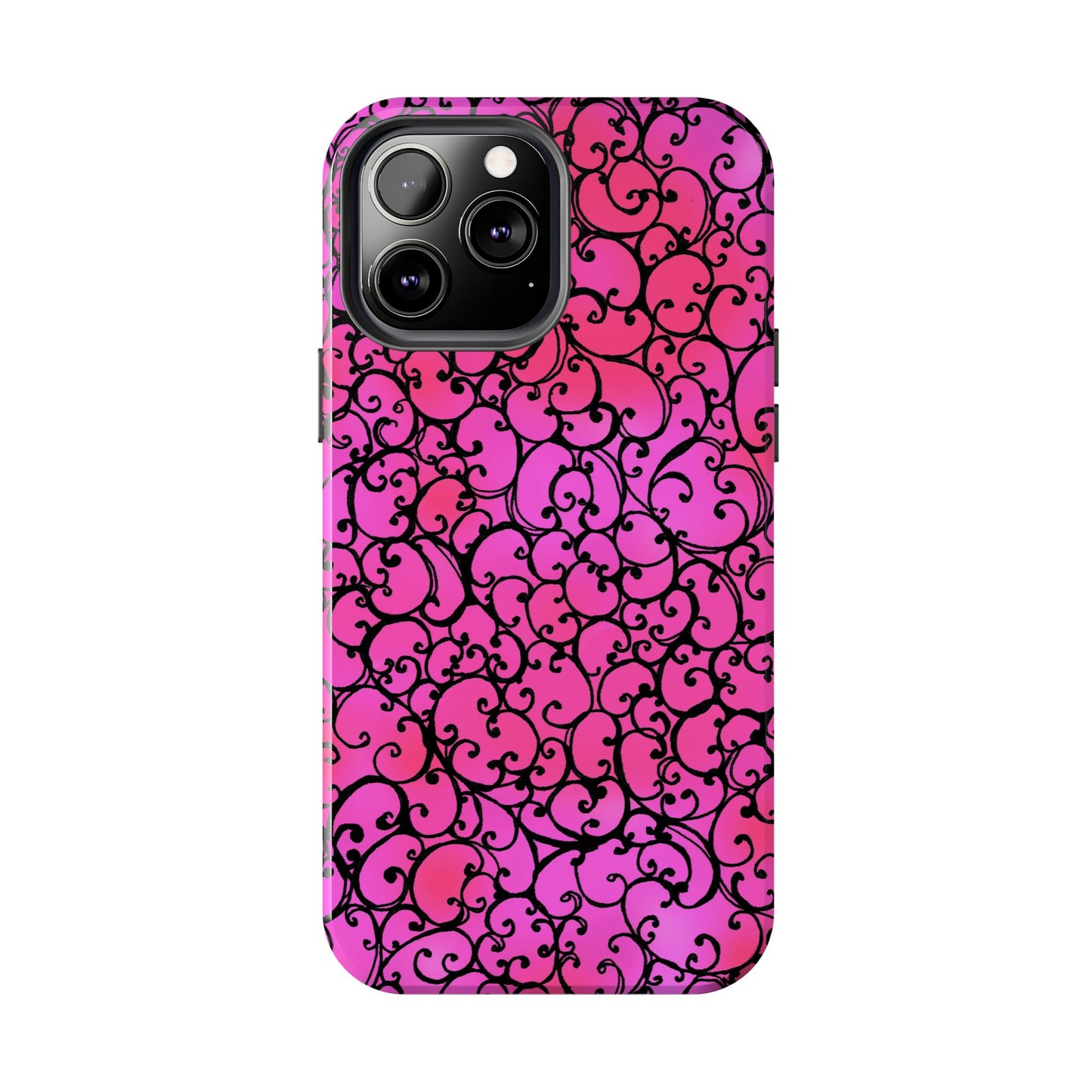 Scrollie Cerise / Black Phone Case