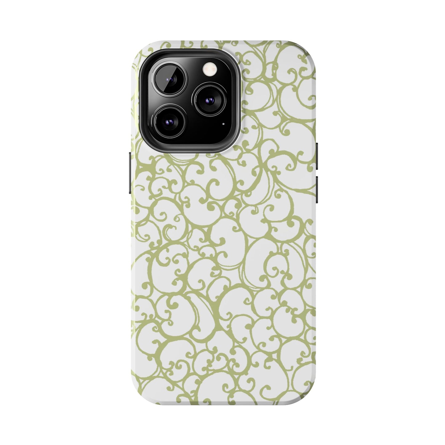 Scrollie White / Green Phone Case
