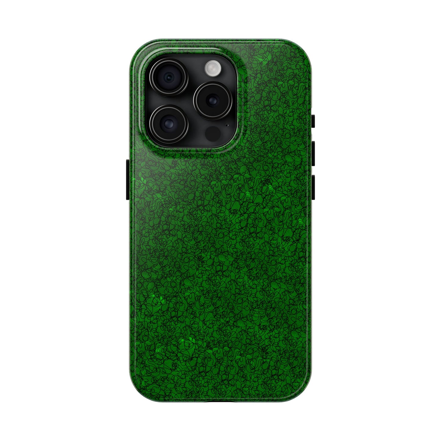 Scribble Green / Black Phone Case