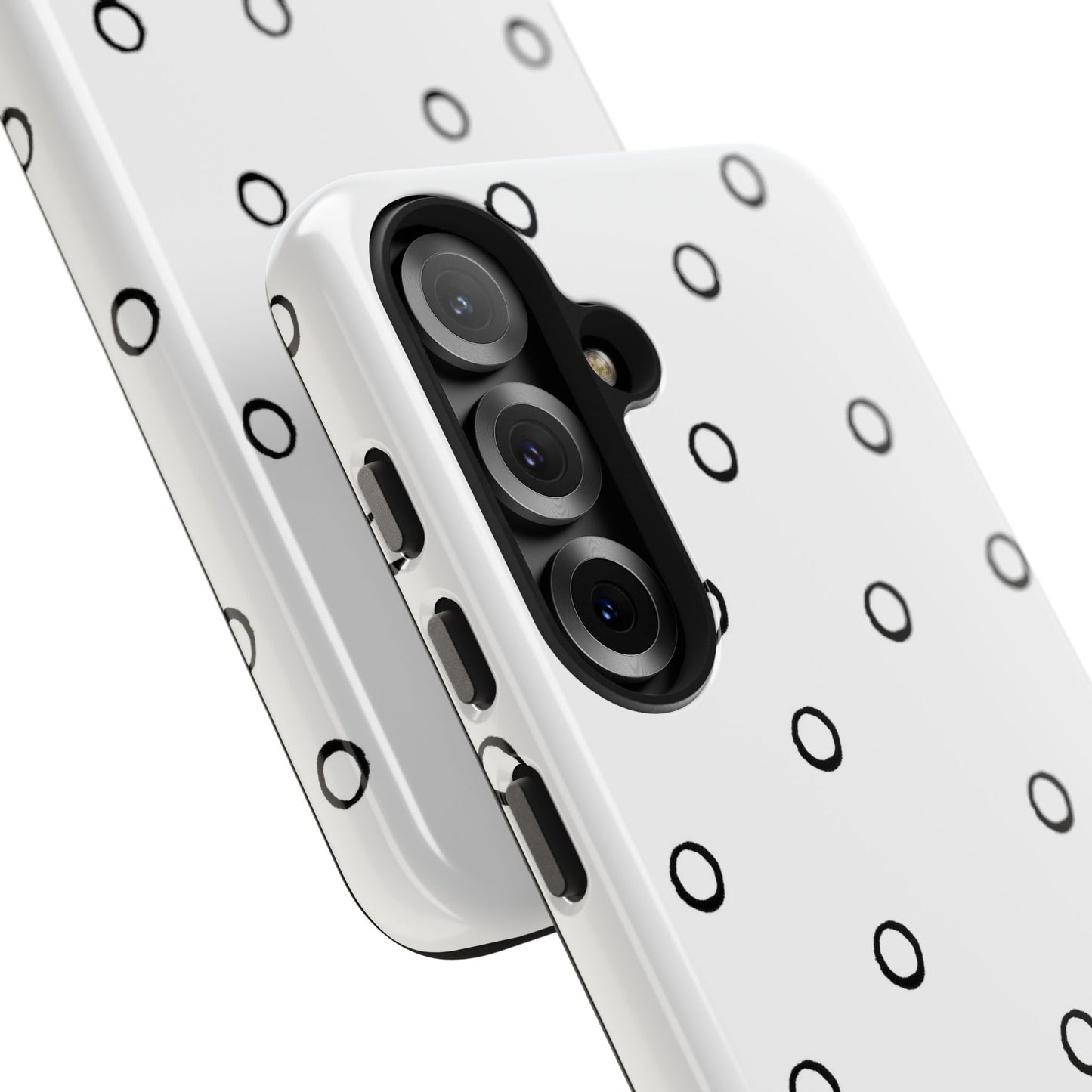 Open Dots White / Black Phone Case