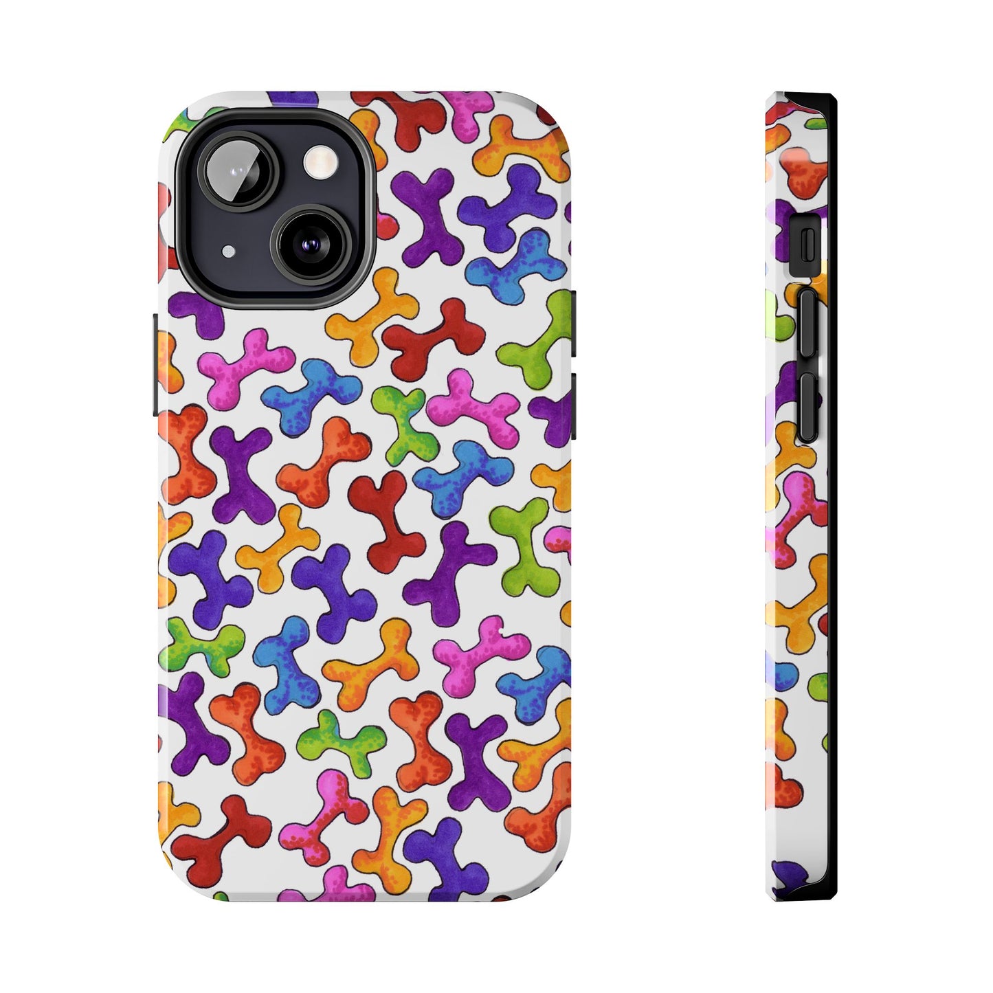 Fancy Bones White / Multi Phone Case