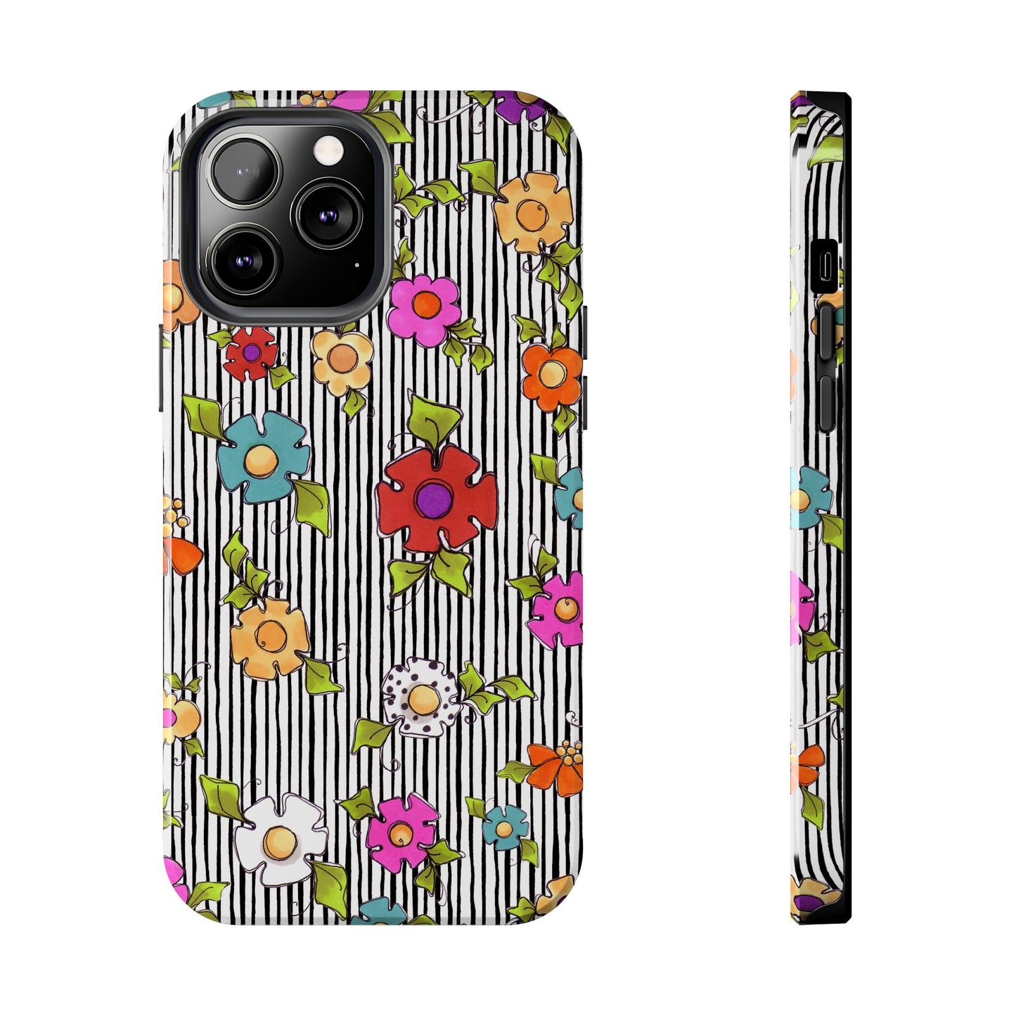 Dog Blooms White / Black Phone Case