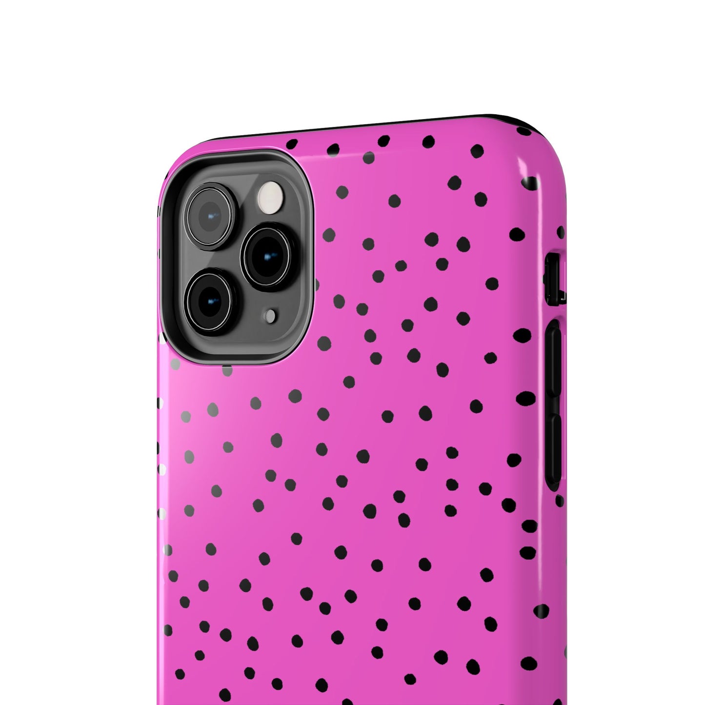 Dinky Dots Cerise / Black Phone Case