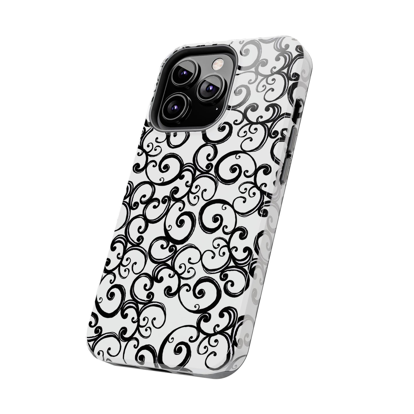 Curls White / Black Phone Case