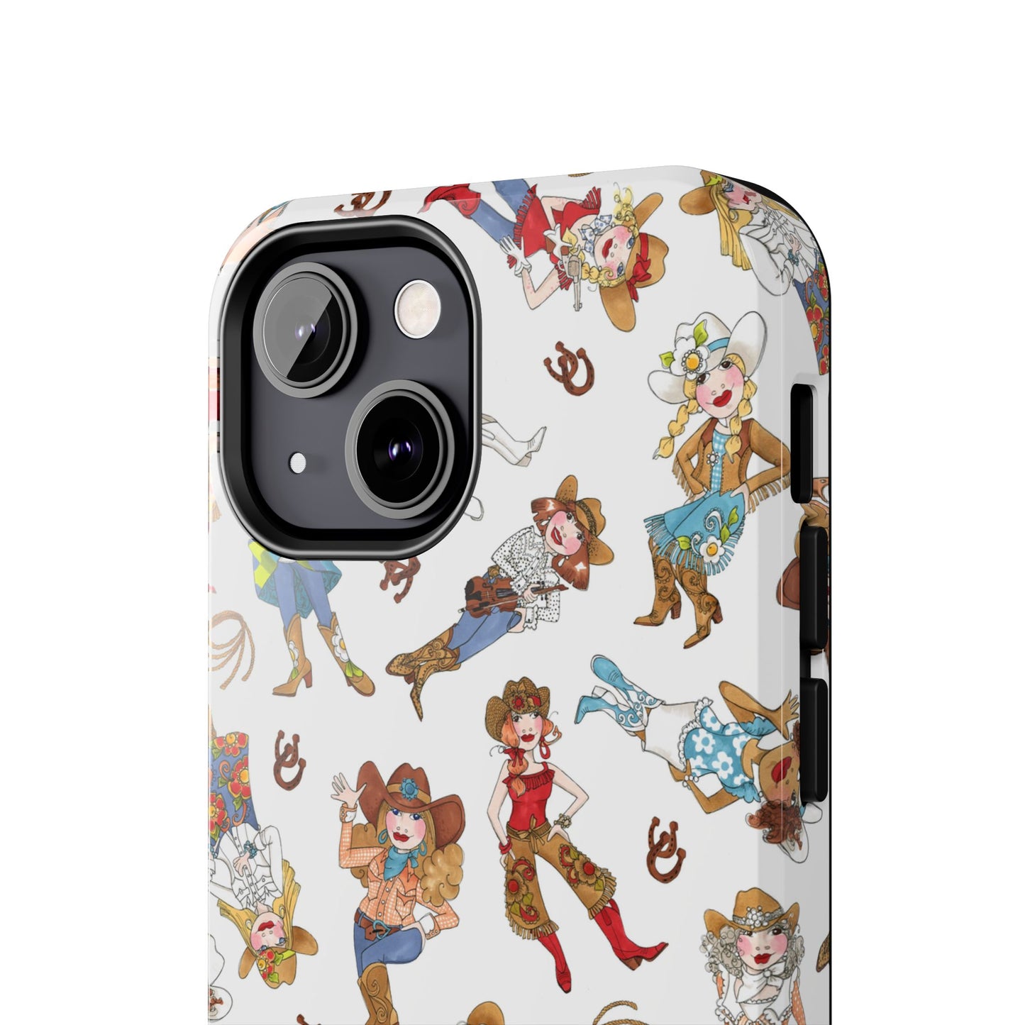 Tossed Cowgirls White Phone Case