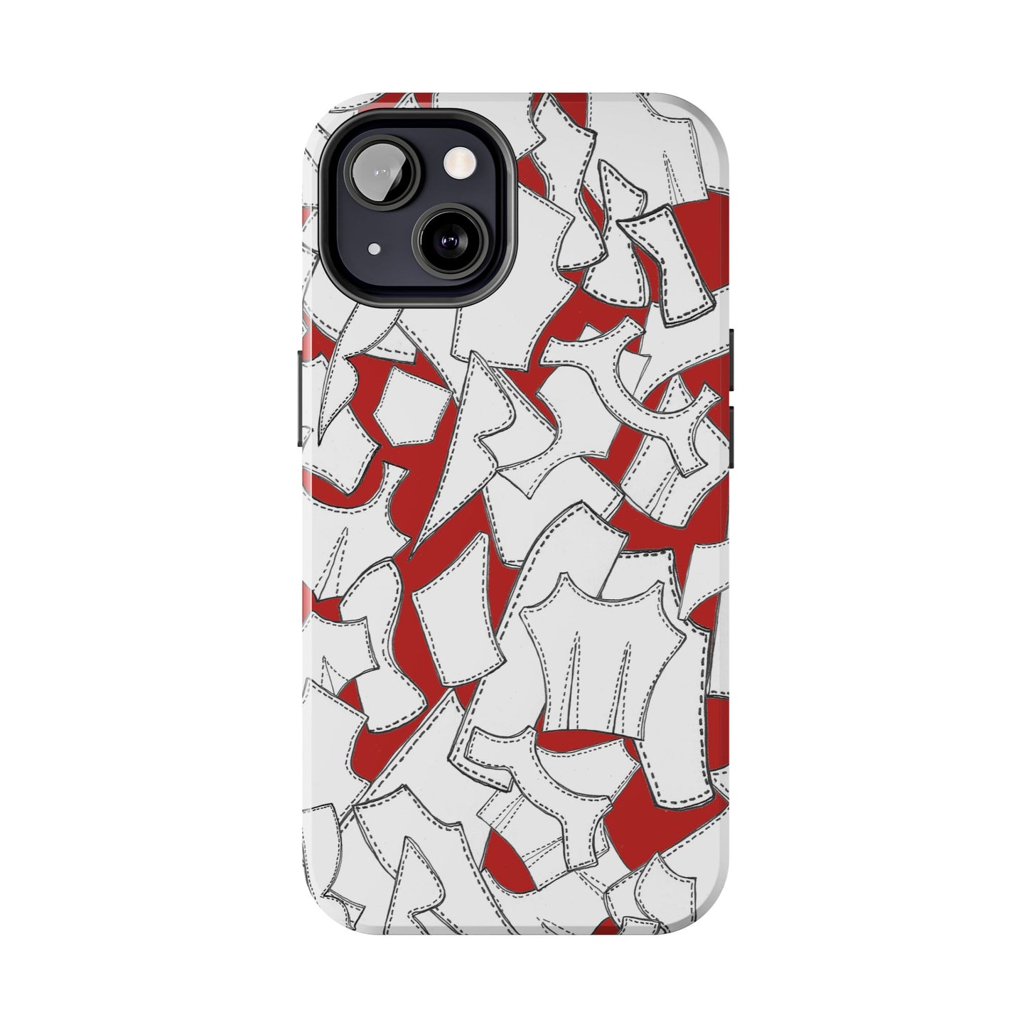 Pattern Pieces Red Phone Case
