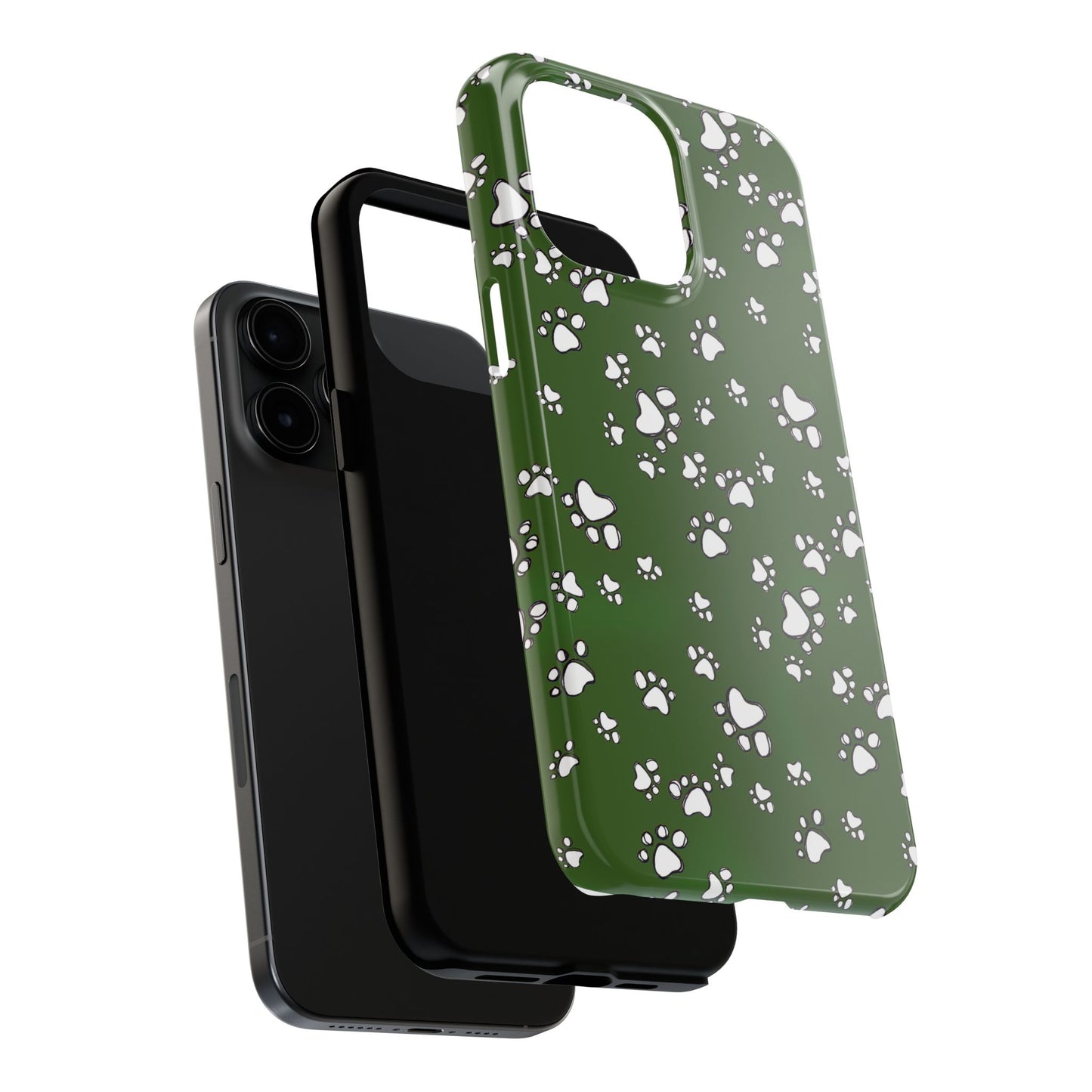Paw Flakes Green Phone Case