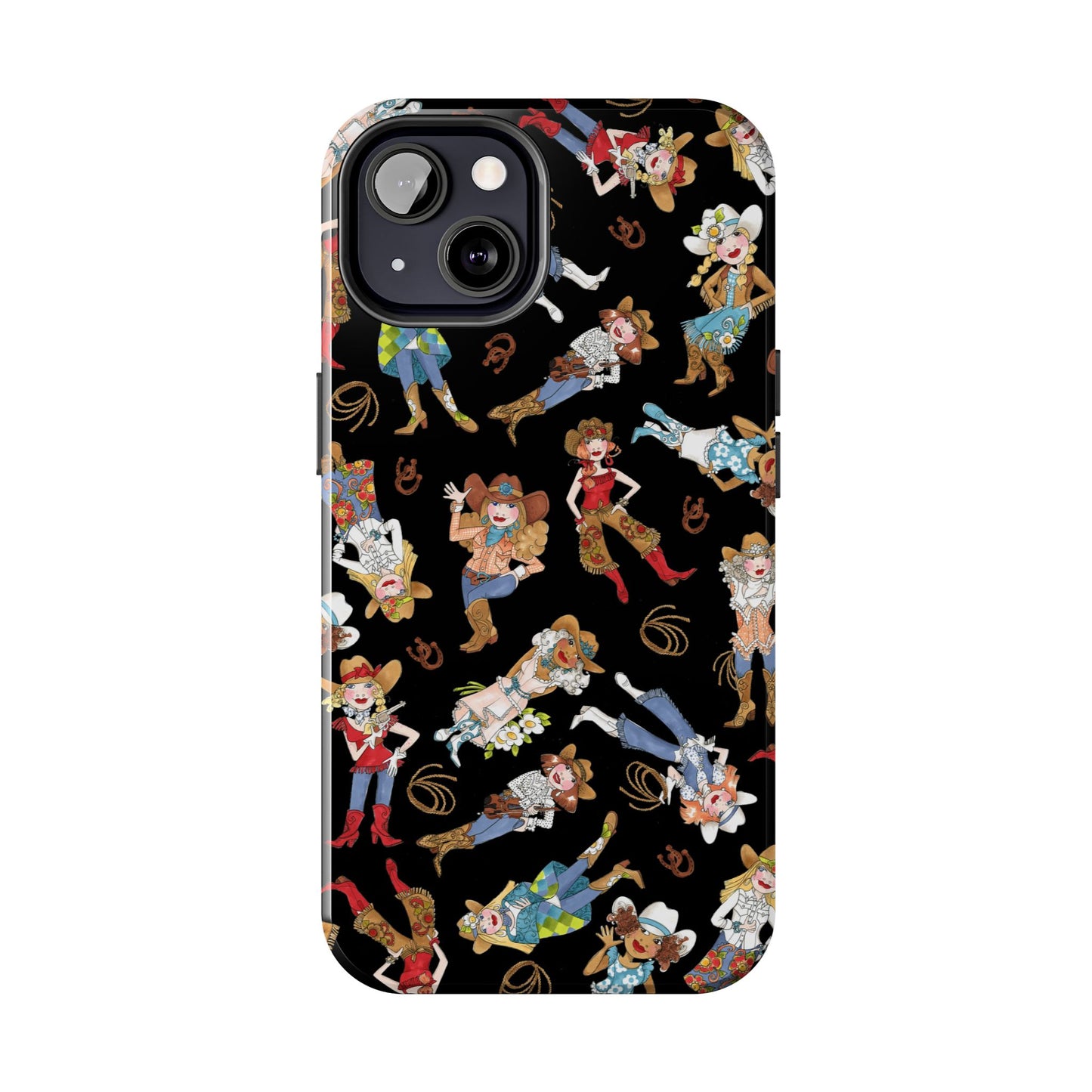 Tossed Cowgirls Black Phone Case