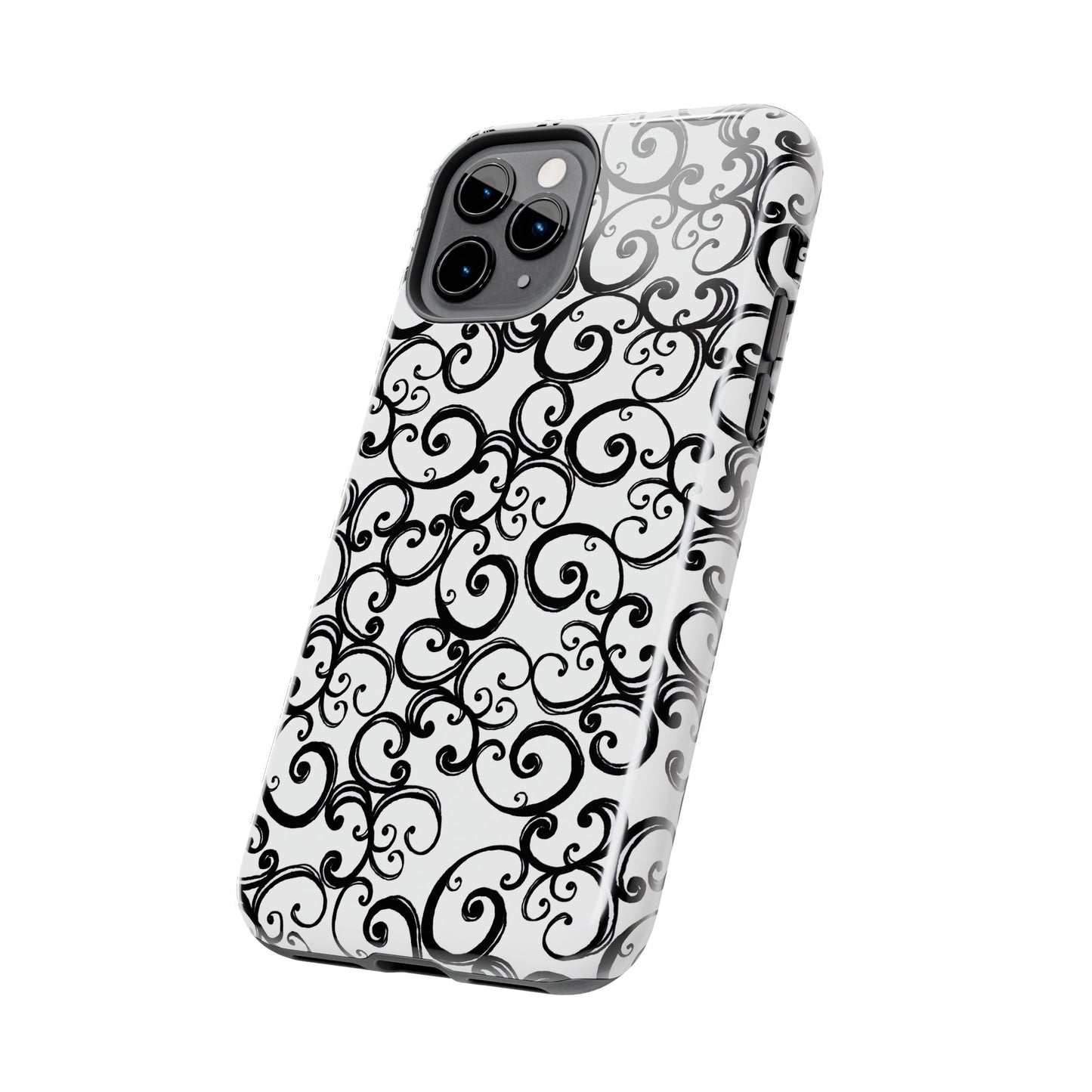 Curls White / Black Phone Case