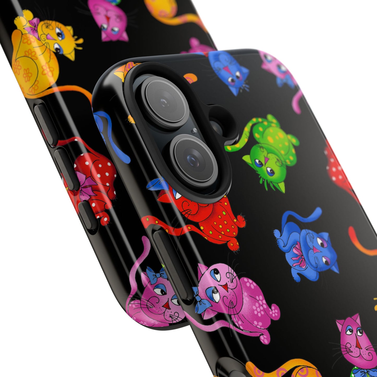 Tossed Cool Cats Black Phone Case