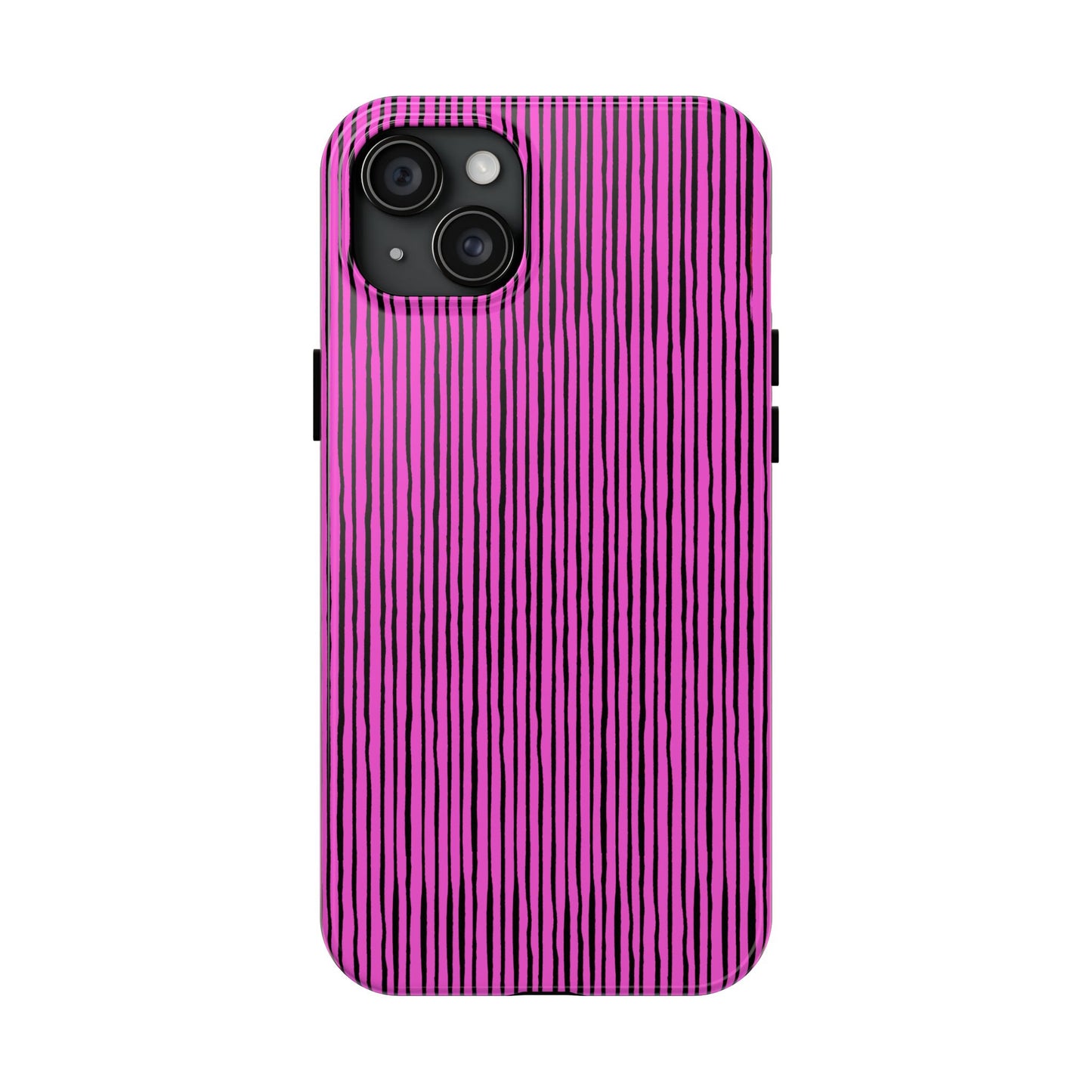 Quirky Pin Stripe Pink / Black Phone Case