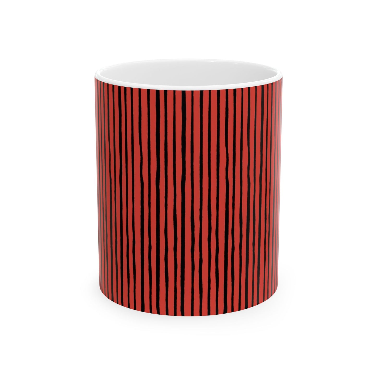 Quirky Pin Stripe Red / Black Cup