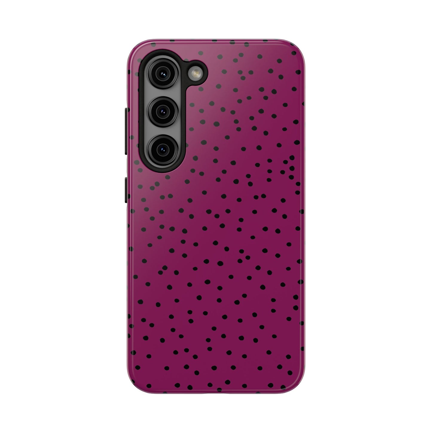 Dinky Dots Burgundy / Black Phone Case