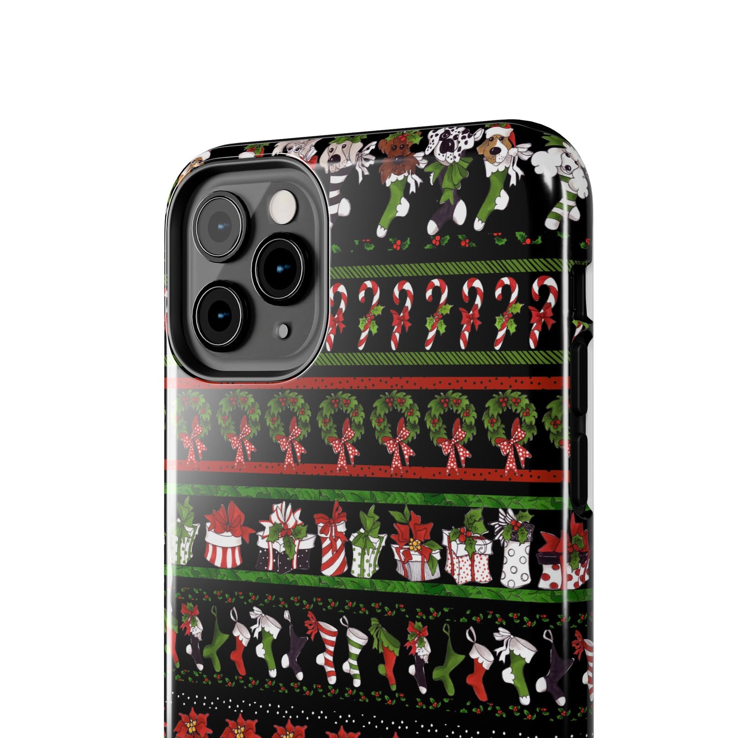 Holiday Borders Black Phone Case