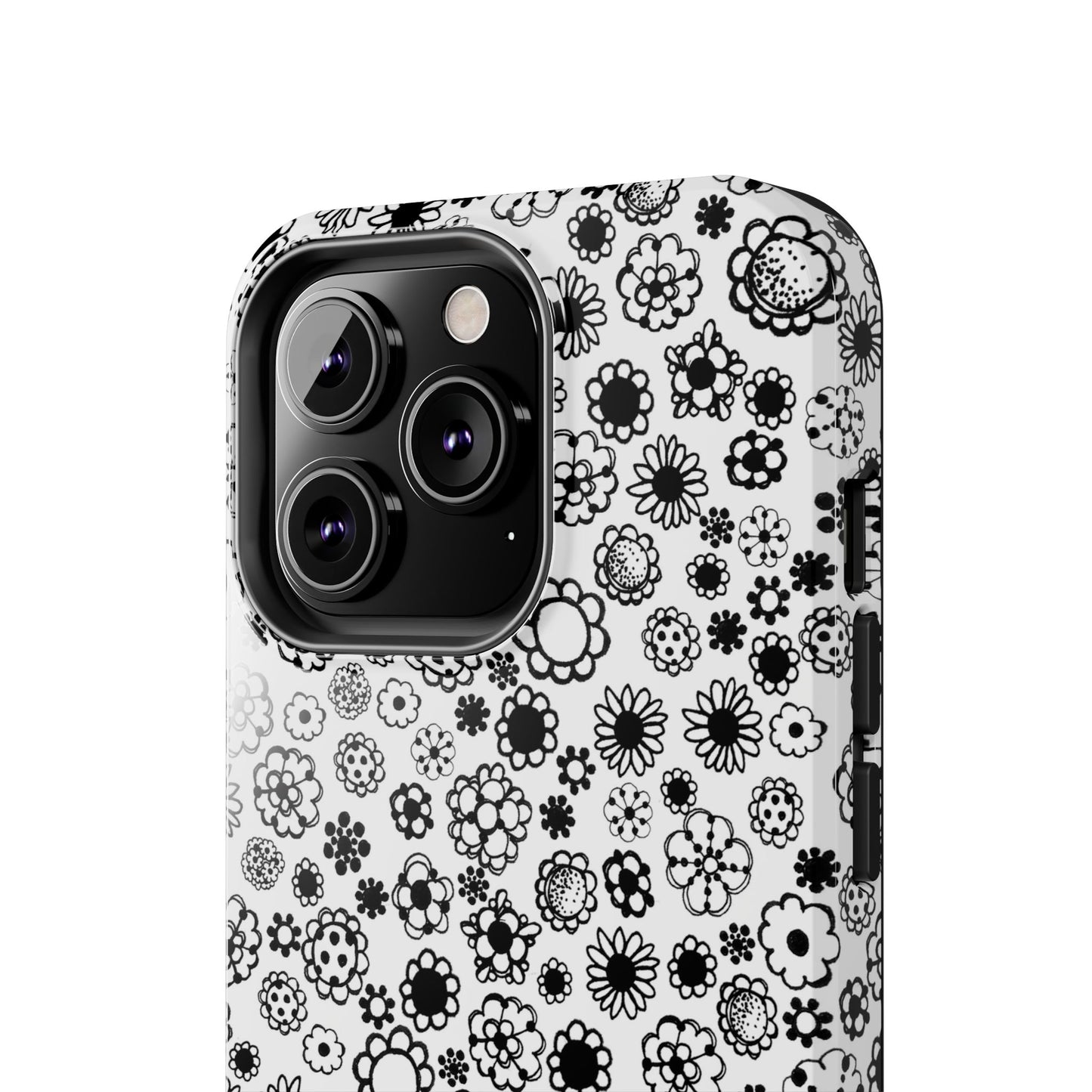 Posie Dots White / Black Phone Case