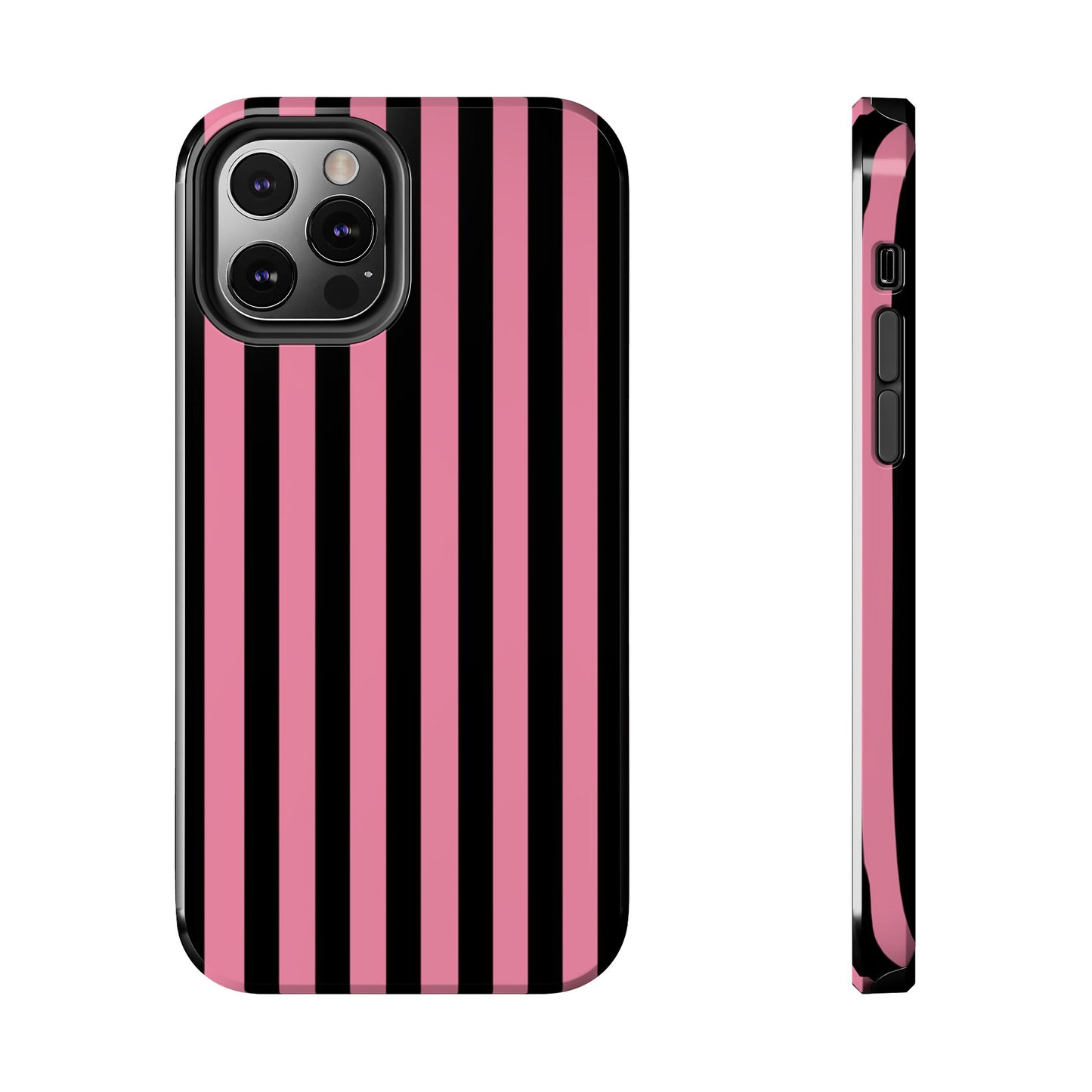 Vertical Stripe Pink / Black Phone Case