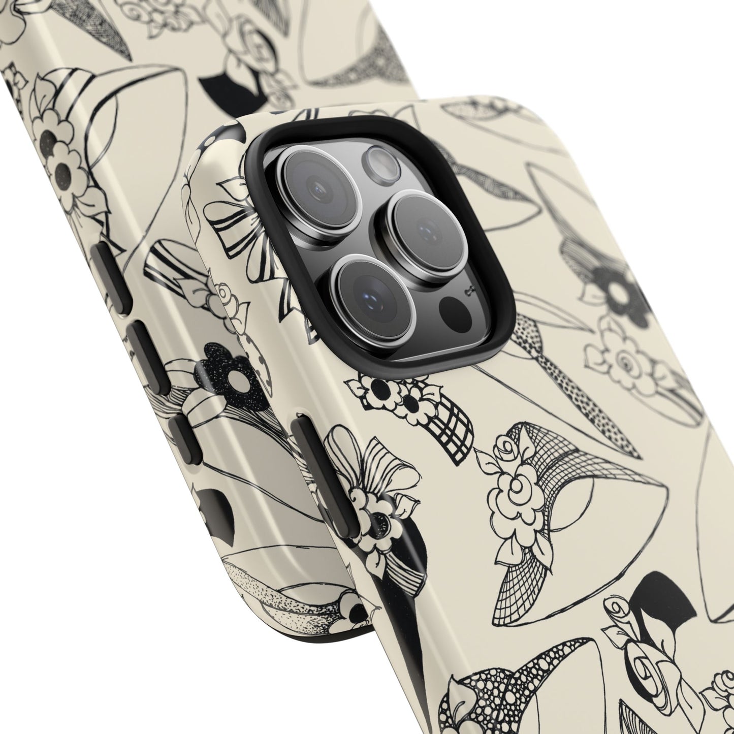 Millinery Ivory / Black Phone Case