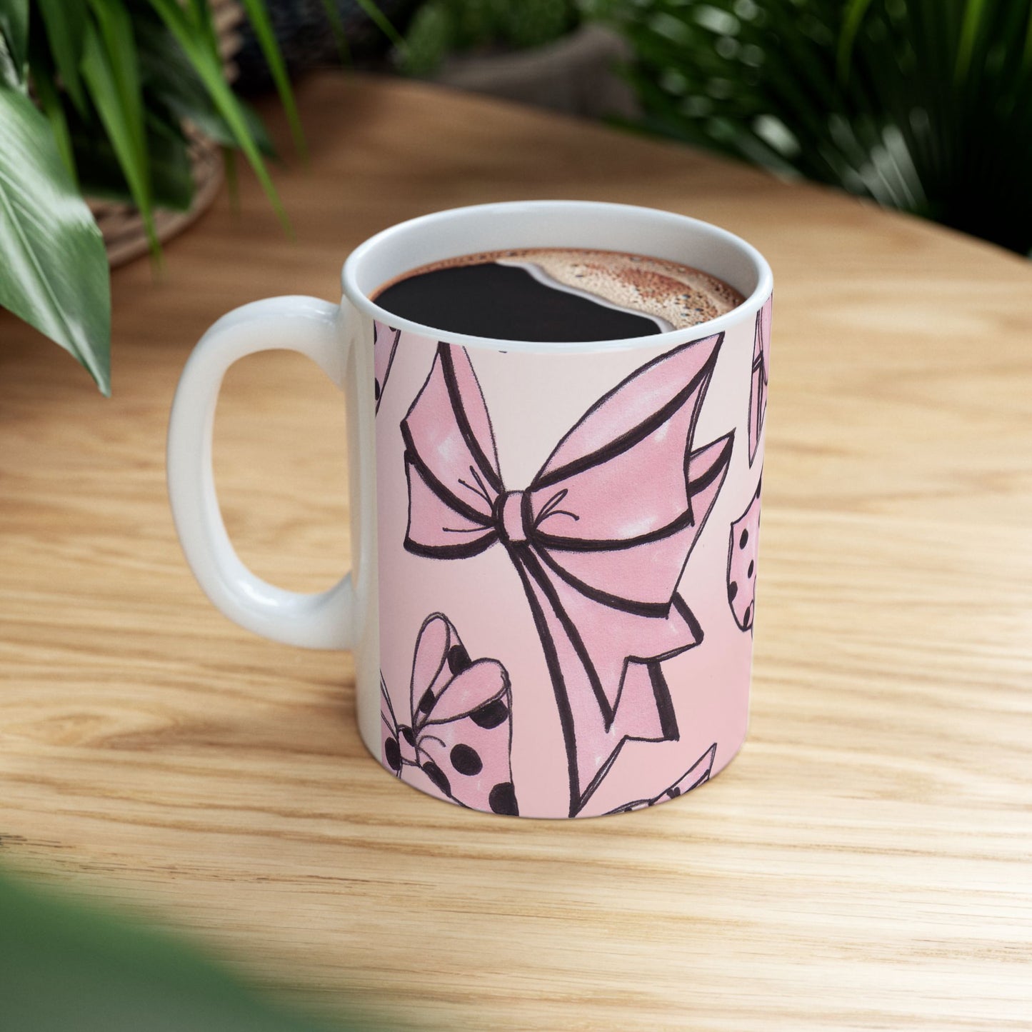 Cat Bows Pink Sky Cup