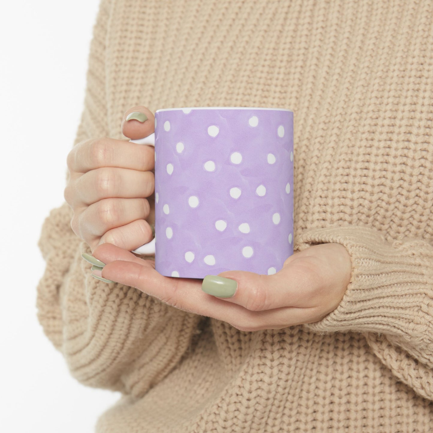 Space Dots Lilac / White Cup