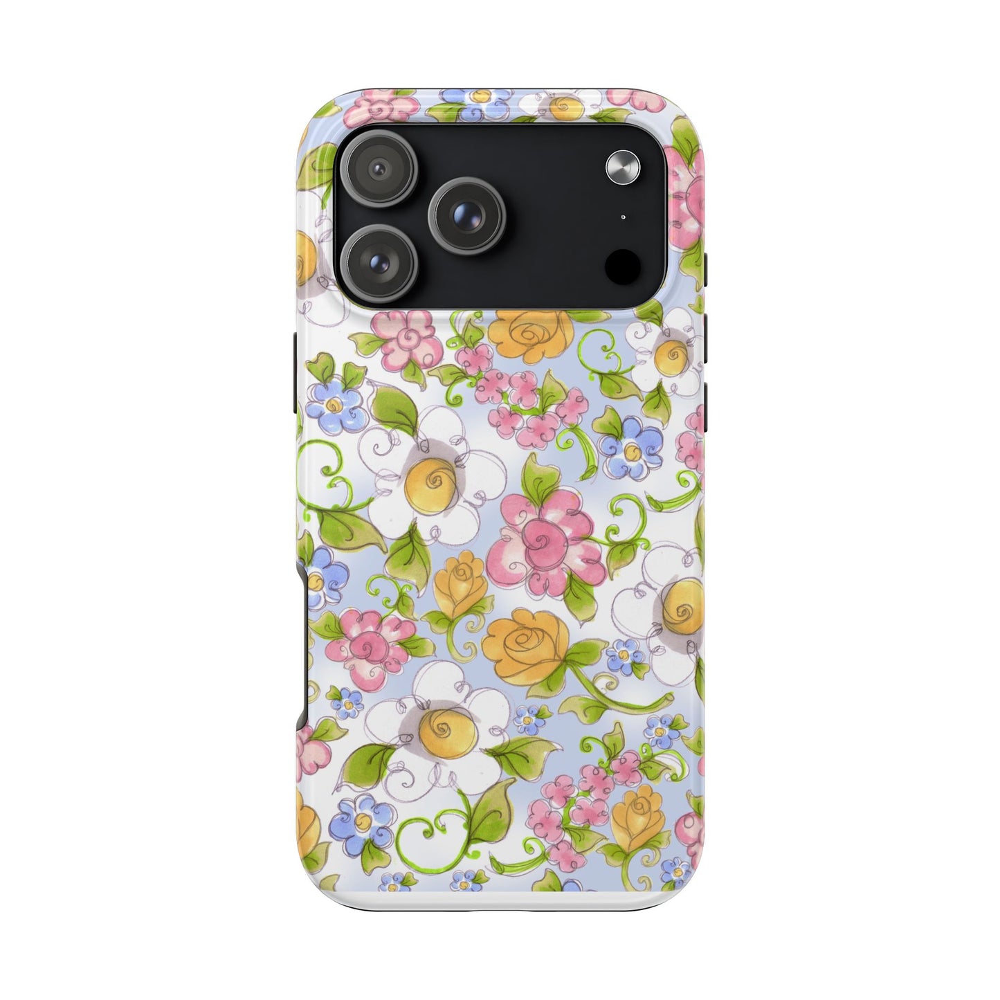 Flower Frolic Blue Phone Case