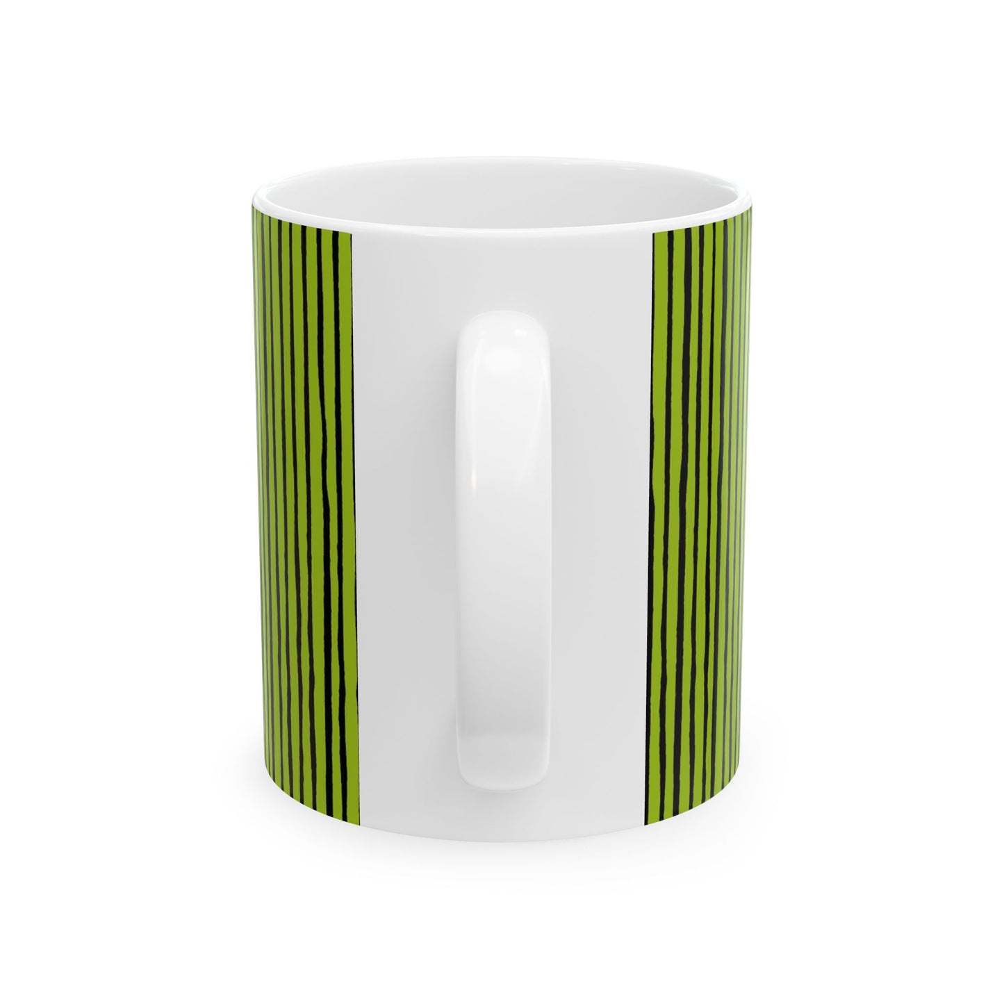 Quirky Pin Stripe Green / Black Cup