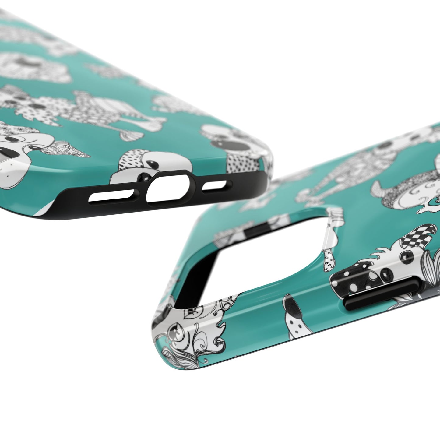 Doodle Dogs Turquoise Phone Case