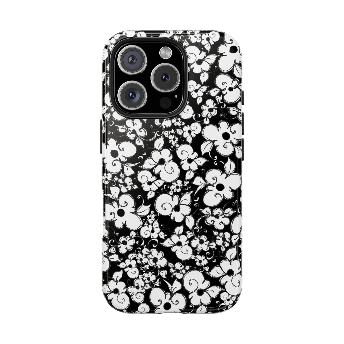 Dog Daisies Black Phone Case