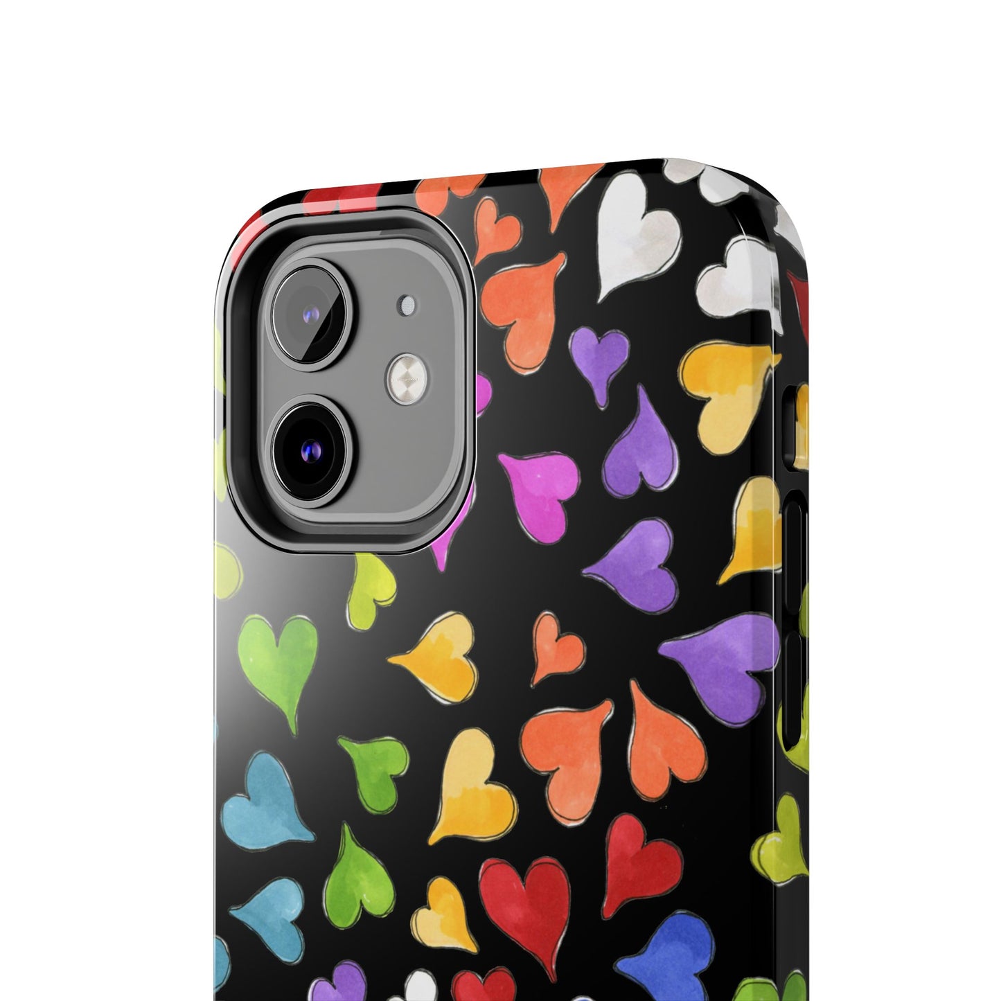 Happy Hearts Black Phone Case