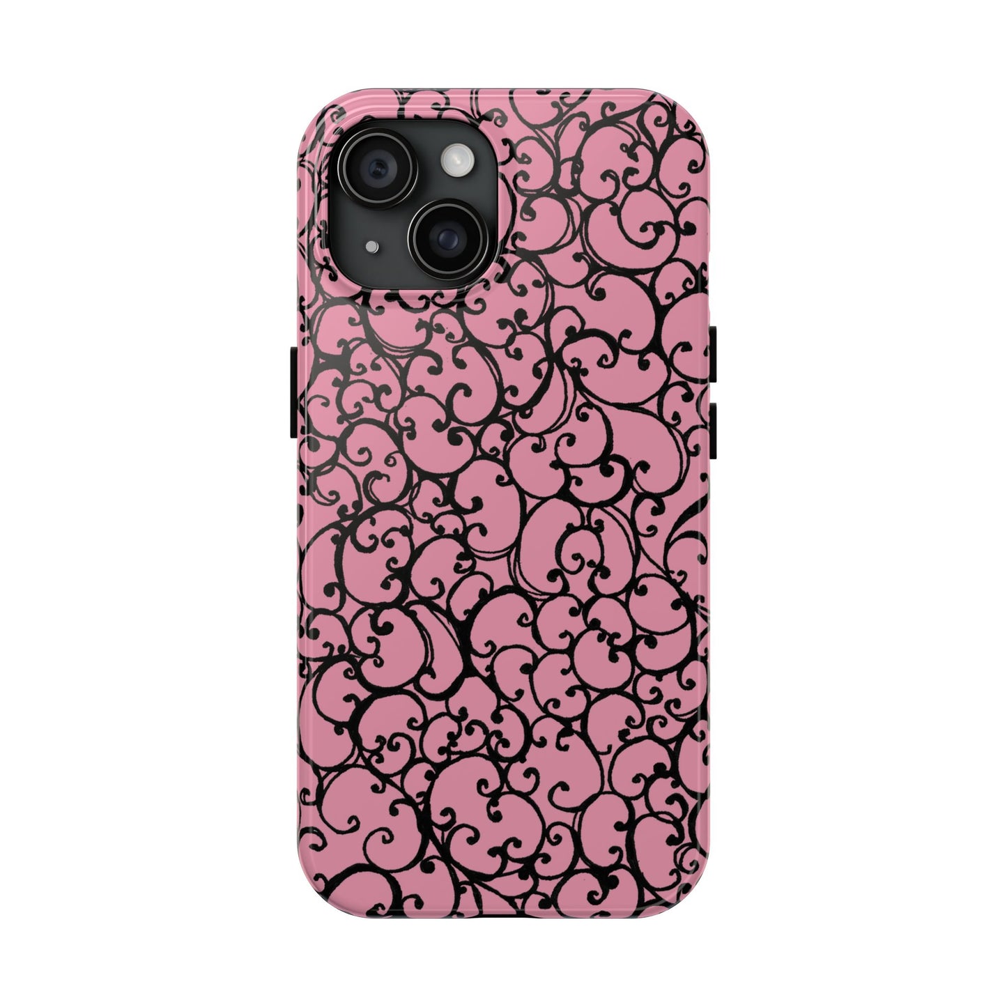 Scrollie Pink / Black Phone Case
