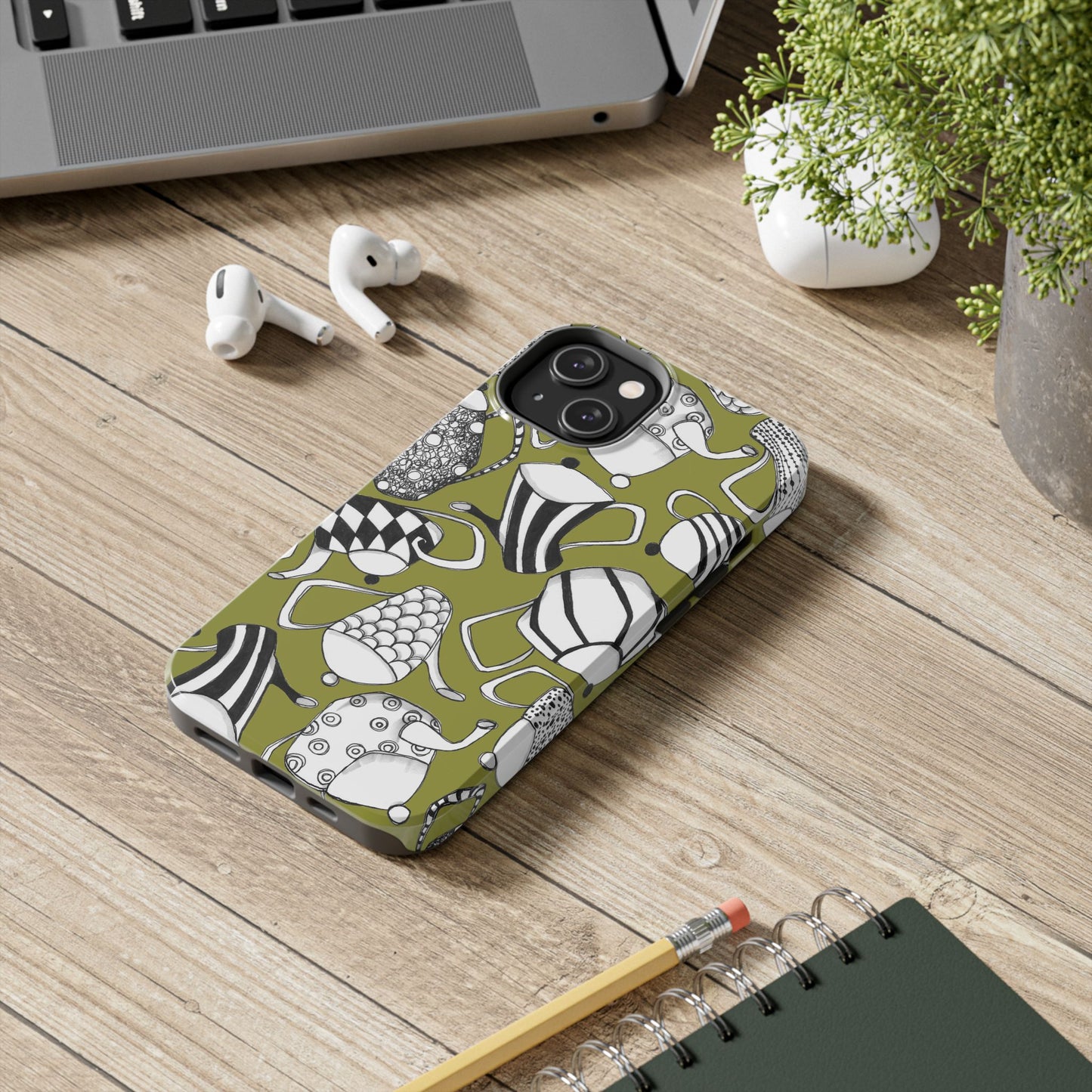 Coffee, Tea Anyone? Green Phone Case