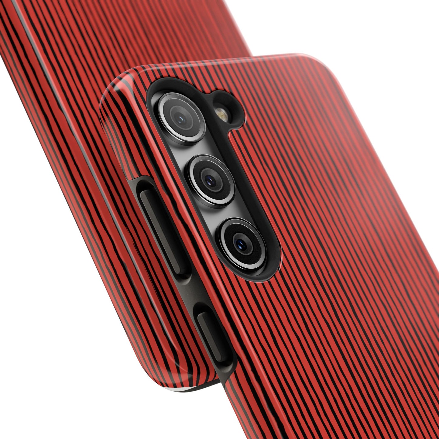 Quirky Pin Stripe Red / Black Phone Case