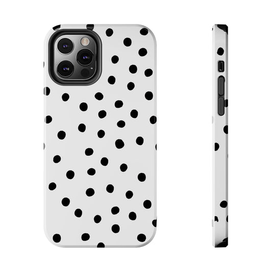Dot White / Black Phone Case