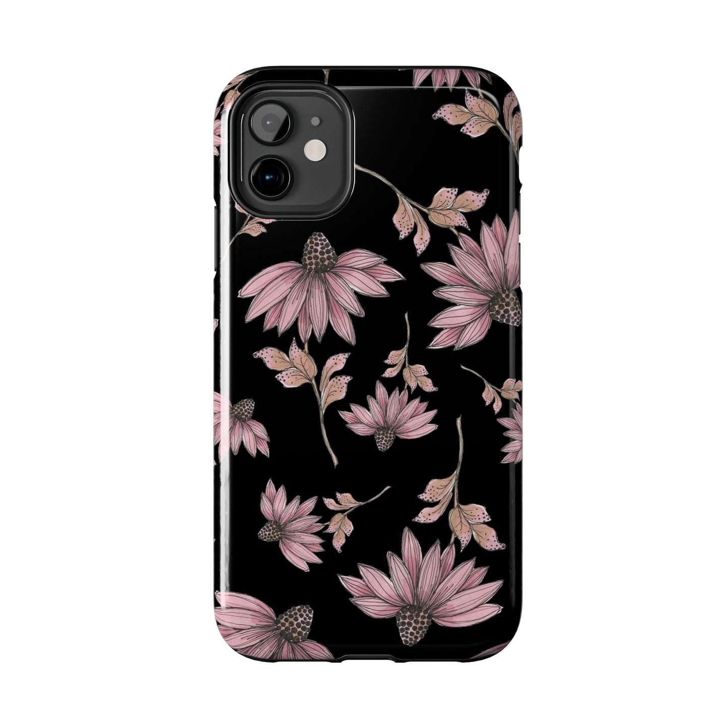 Wild Cone Flowers Black Phone Case