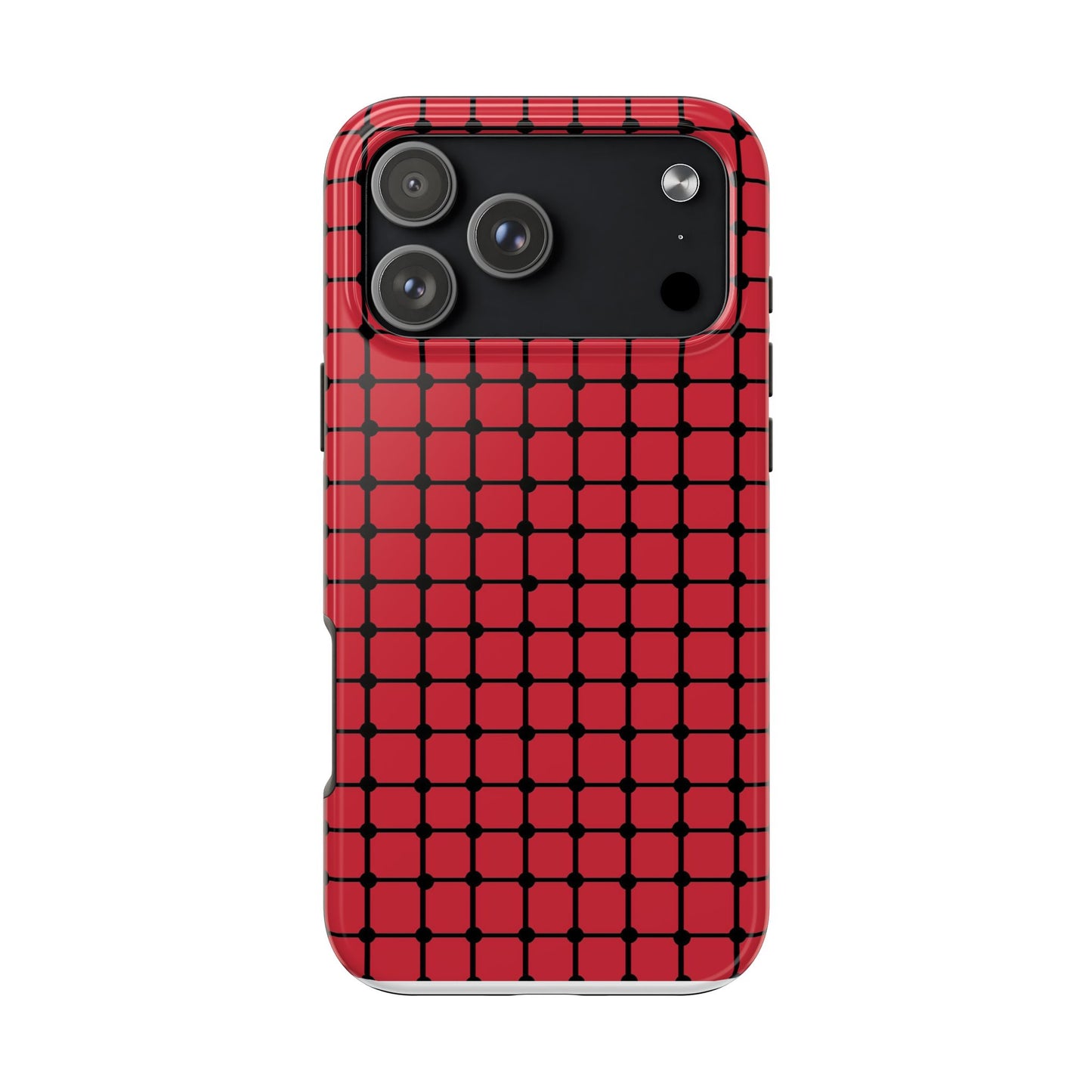 Dot Grid Red / Black Phone Case