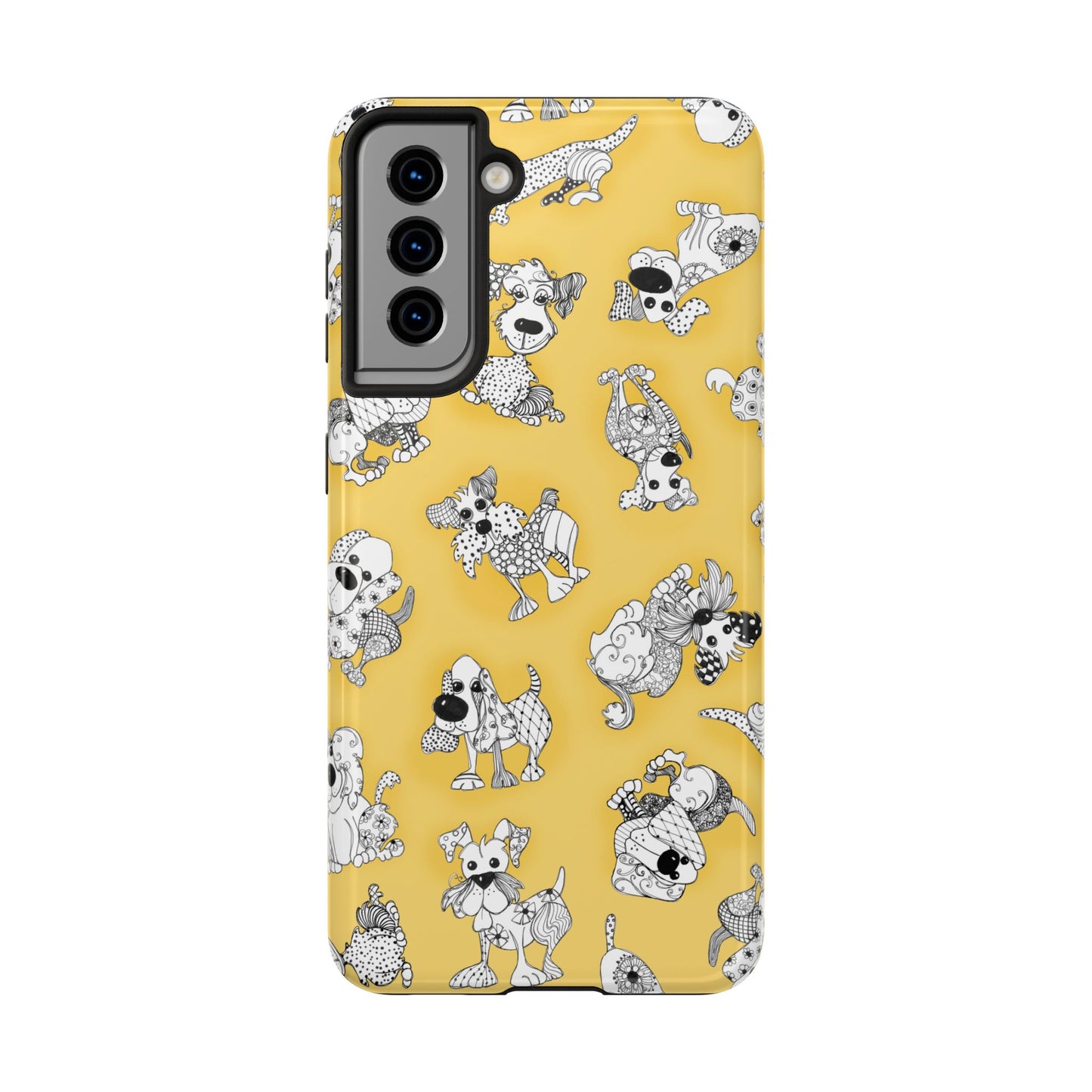 Doodle Dogs Yellow Phone Case