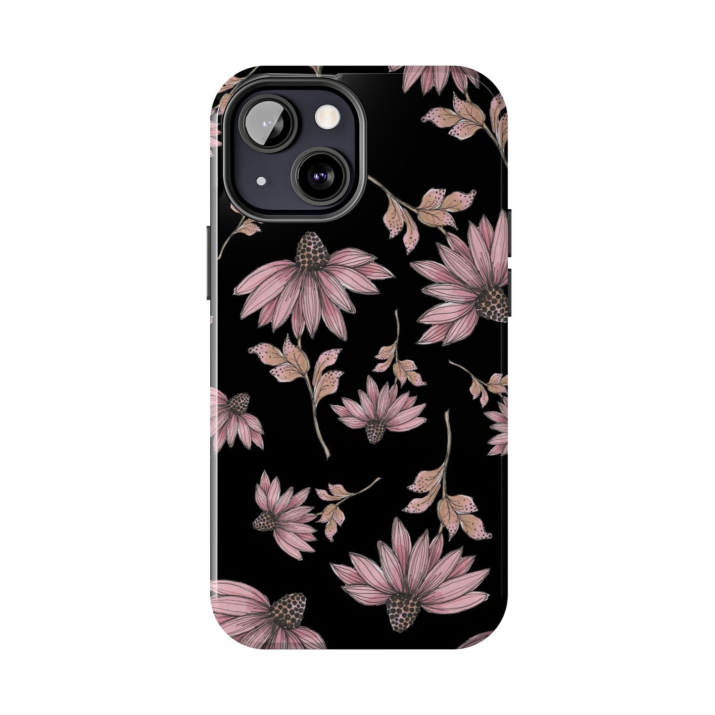 Wild Cone Flowers Black Phone Case