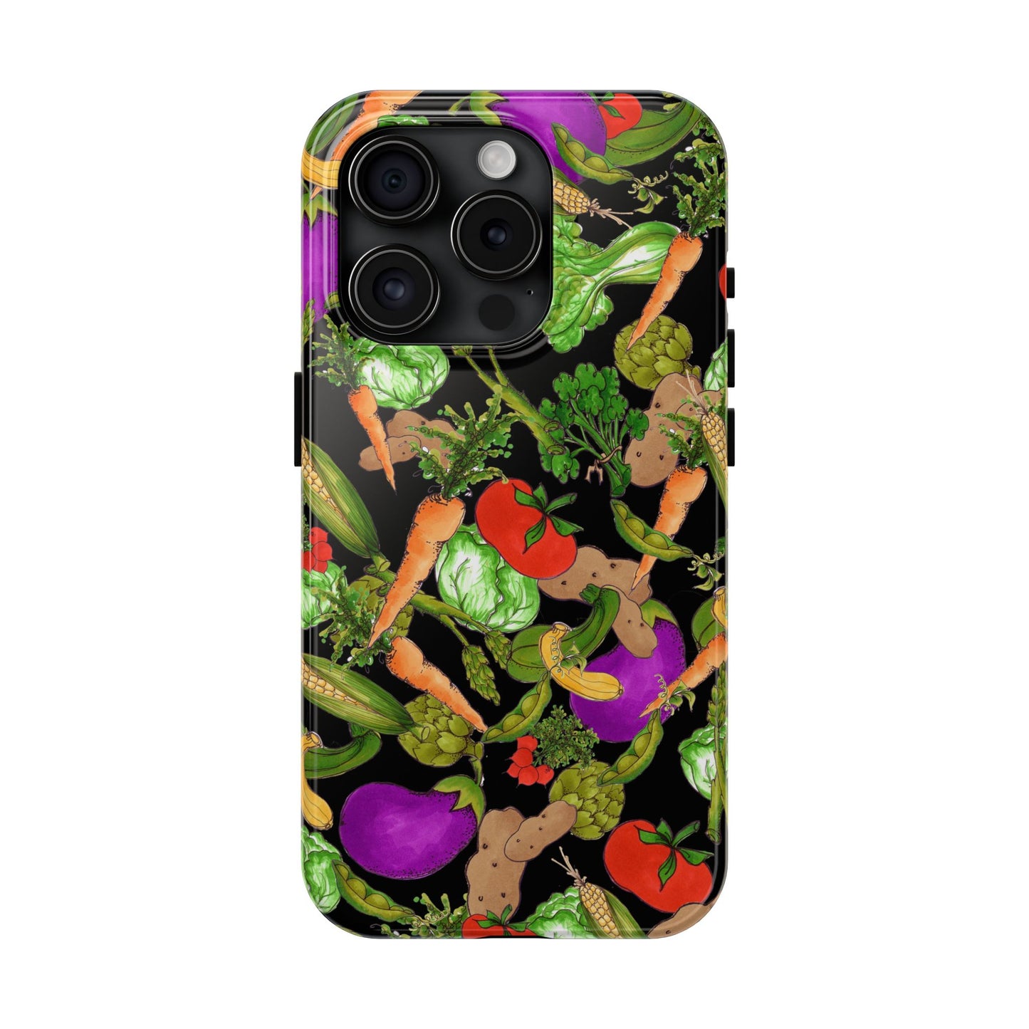 Veggie Jungle Black Phone Case
