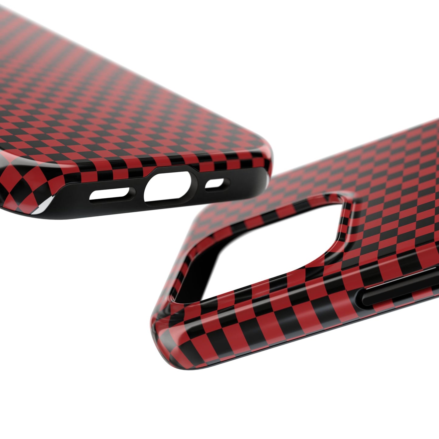 Checkerboard Red / Black Phone Case