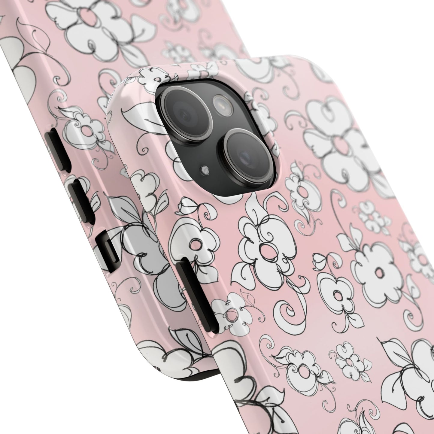 Lady Flowers Pink Sky Phone Case
