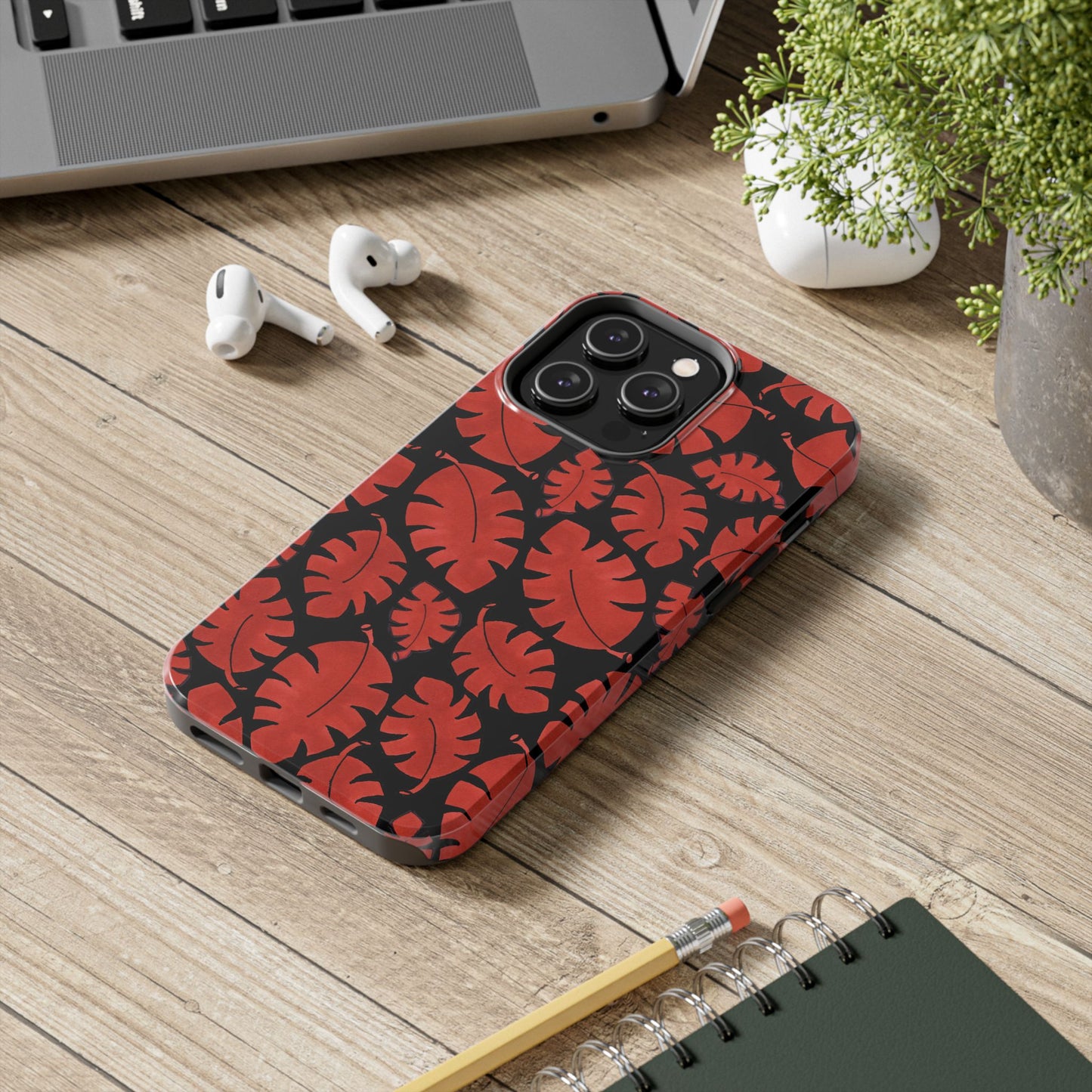 Red Bananas Black Phone Case