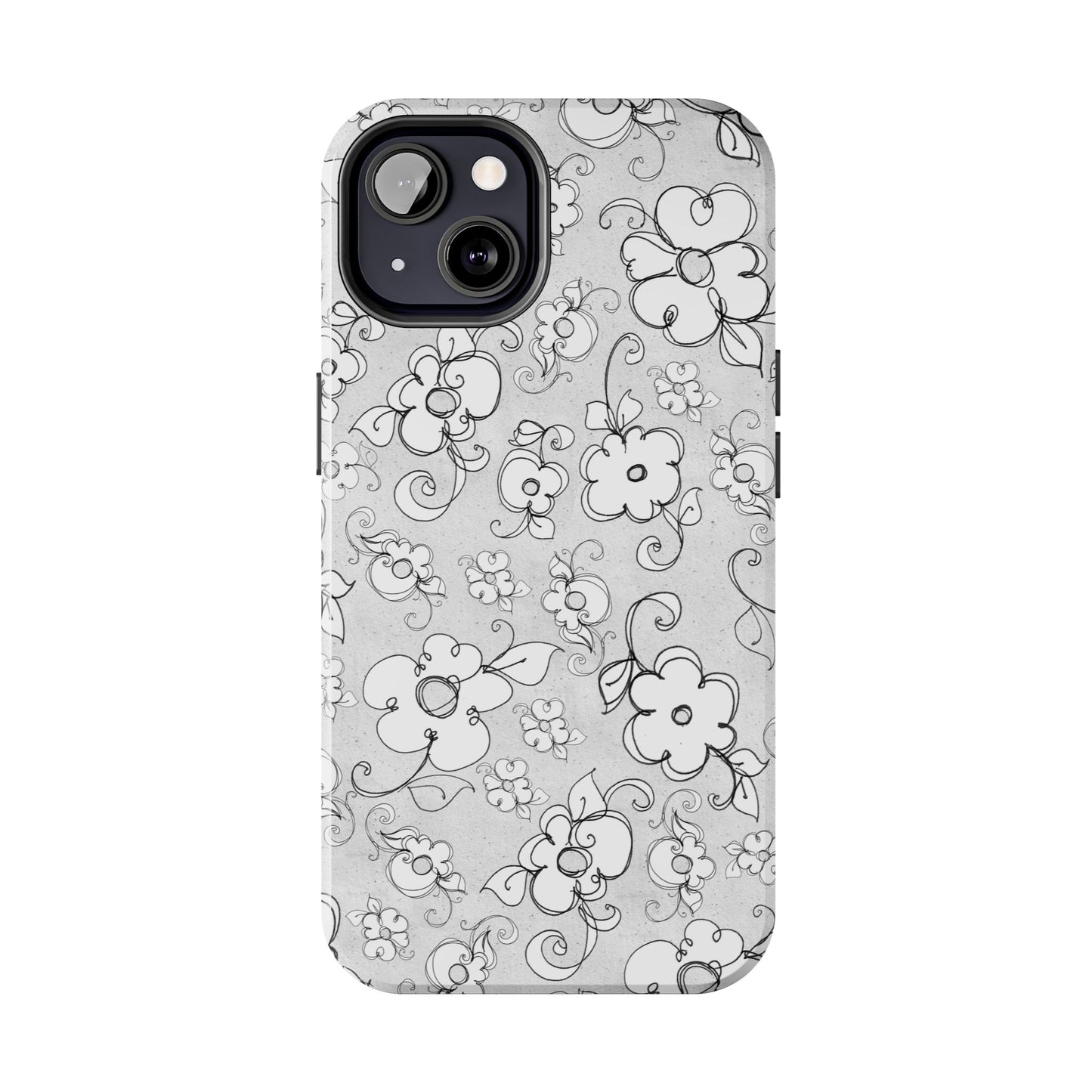 Lady Flowers Silver Phone Case