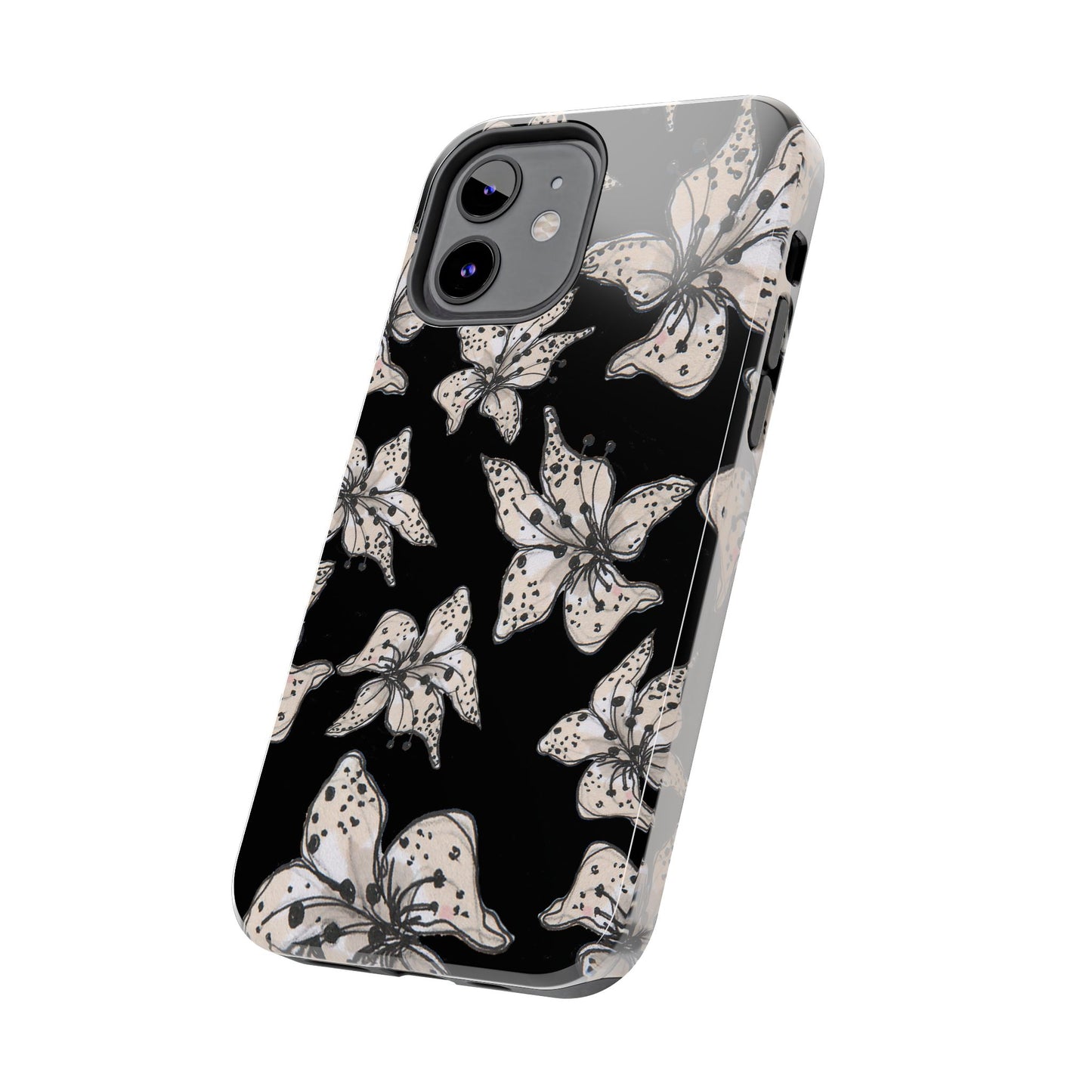 Spotted Lilies Black Phone Case
