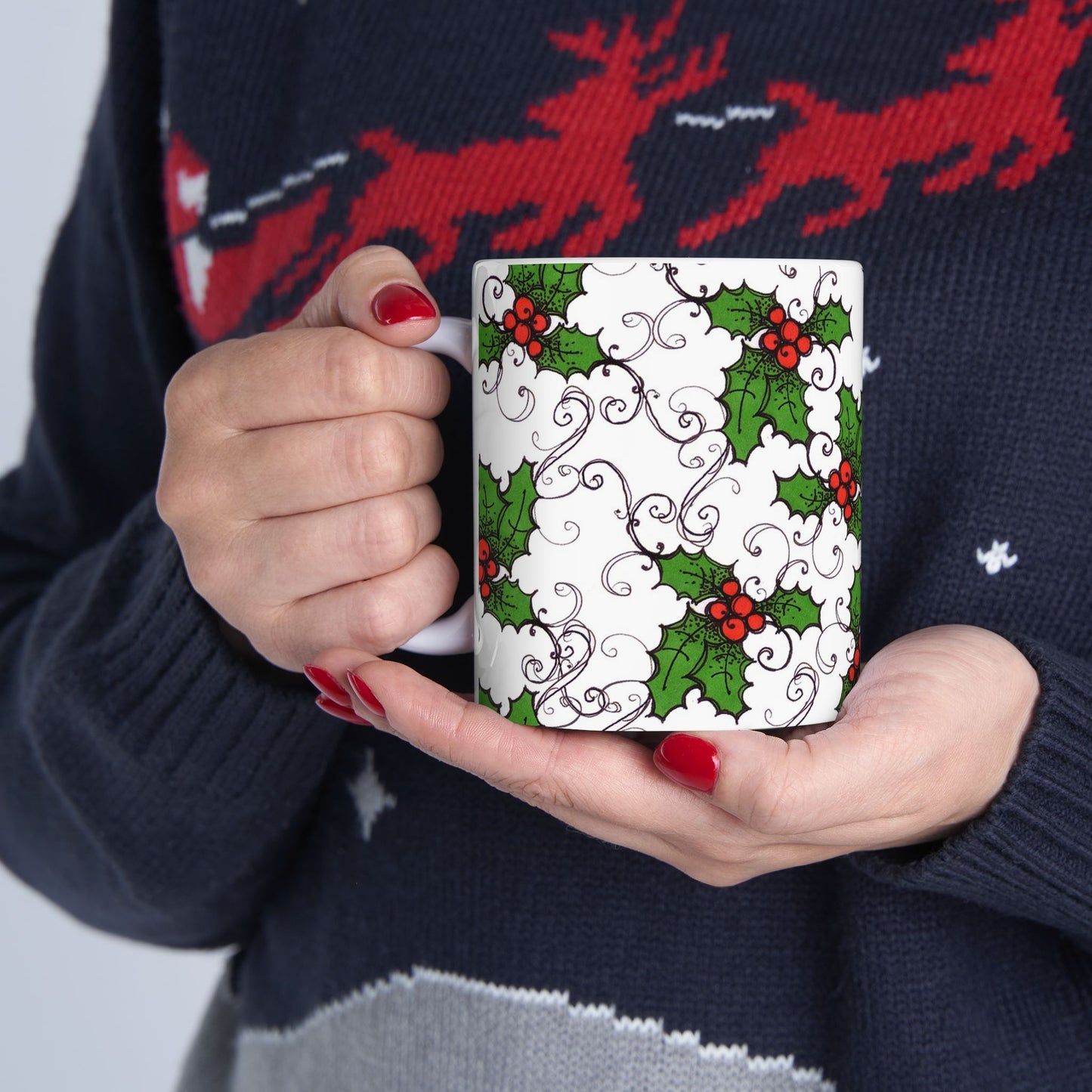 Jolly Holly White Cup