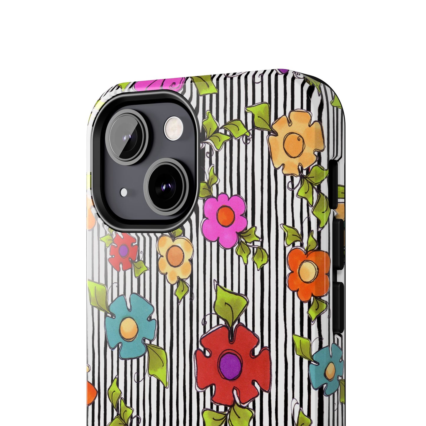 Dog Blooms White / Black Phone Case