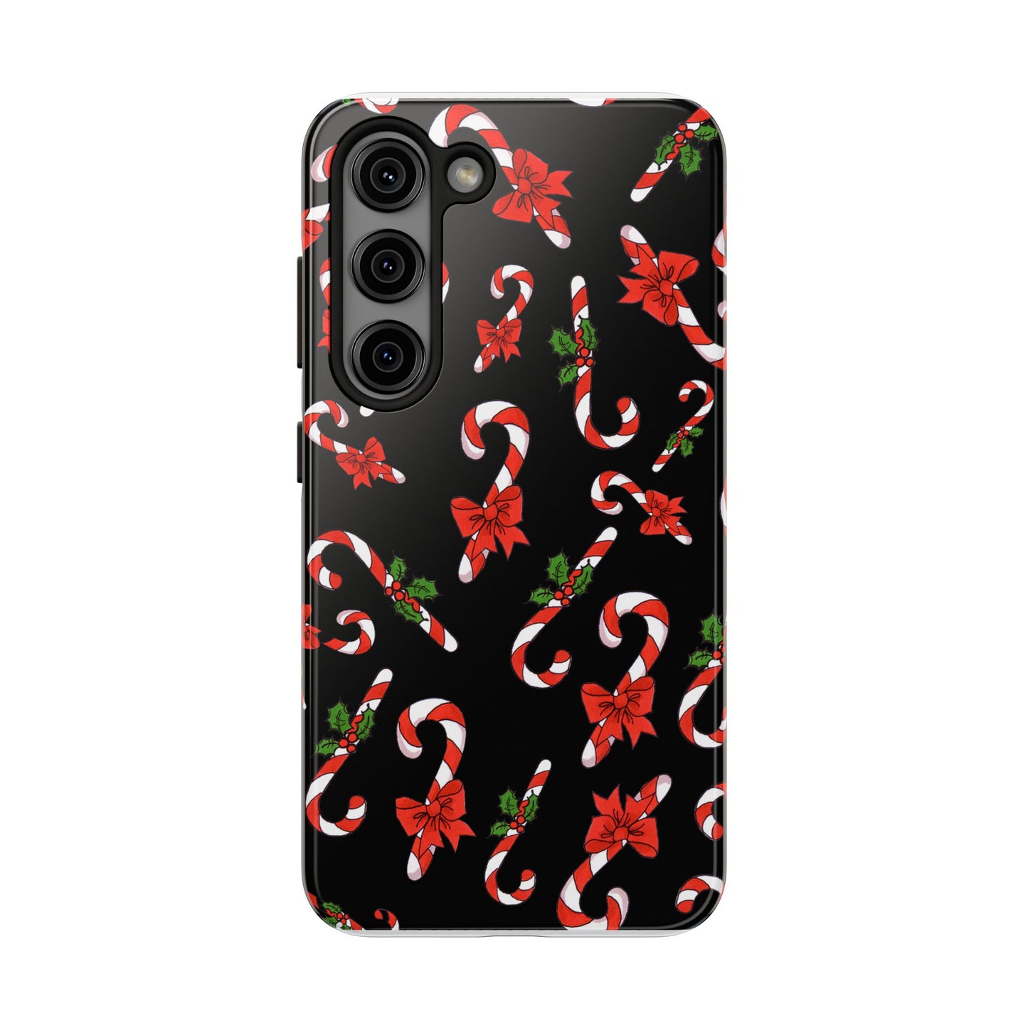 Candy Cane Crowd Black Phone Case