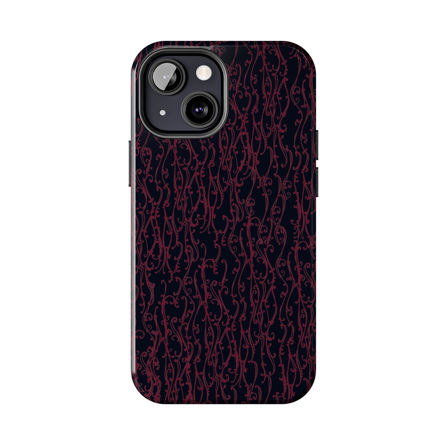 Swan Scroll Black / Red Phone Case