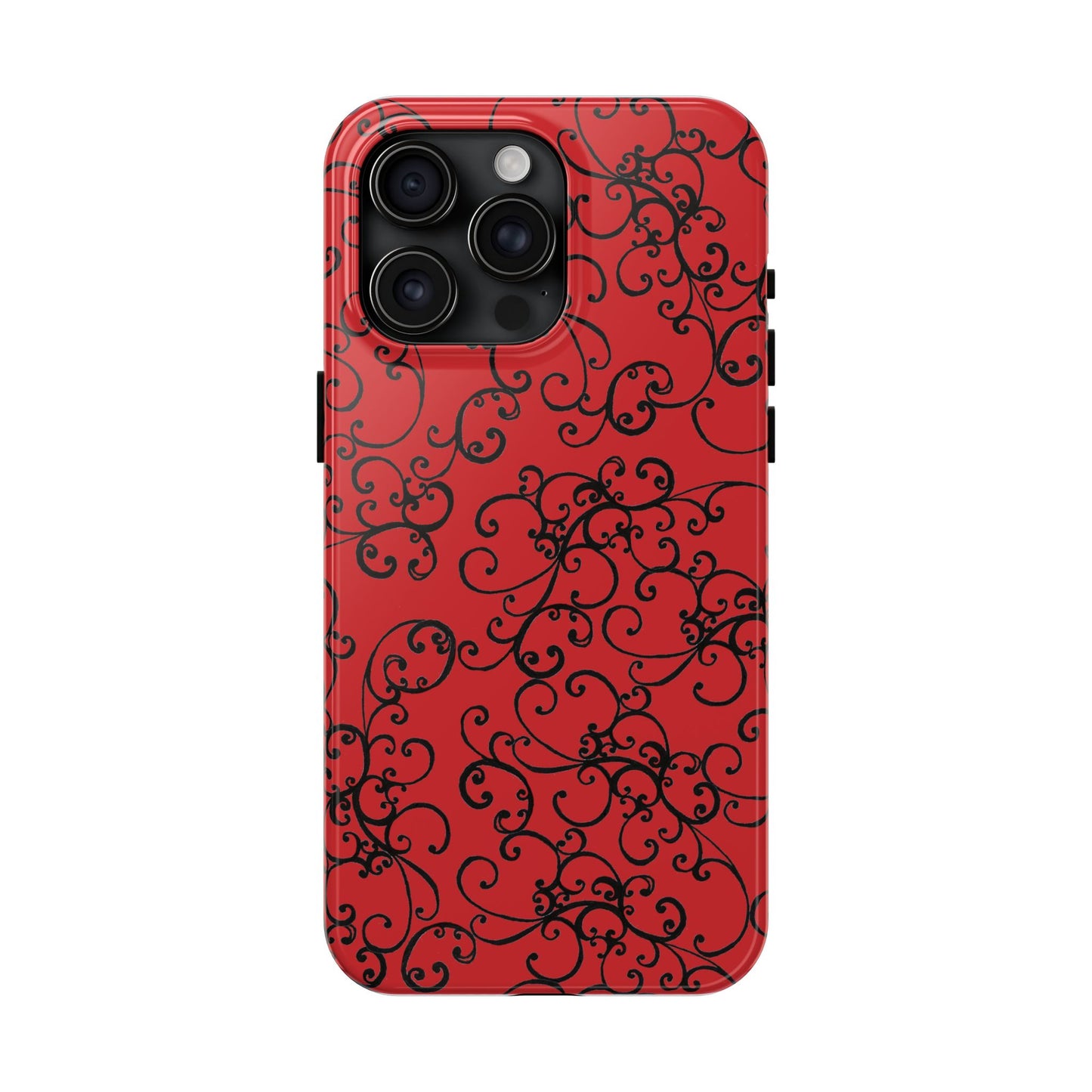 Elegant Scroll Red / Black Phone Case